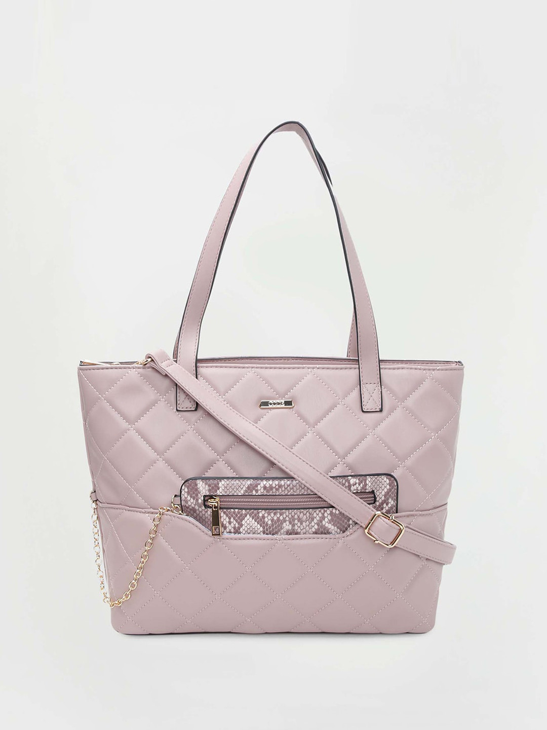 

CODE by Lifestyle Textured Oversized Shopper Shoulder Bag With Quilted, Pink