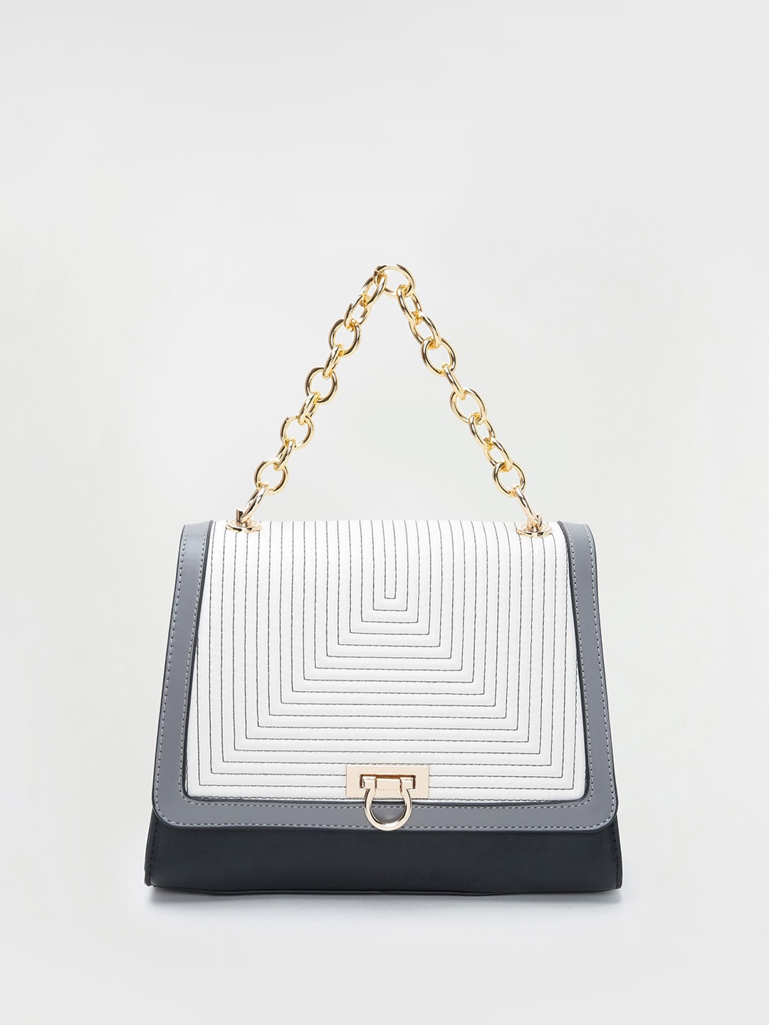 

CODE by Lifestyle Textured Structured Handheld Bag with Quilted, Black