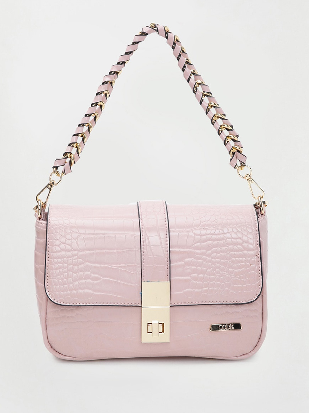 

CODE by Lifestyle Pink Textured Structured Sling Bag