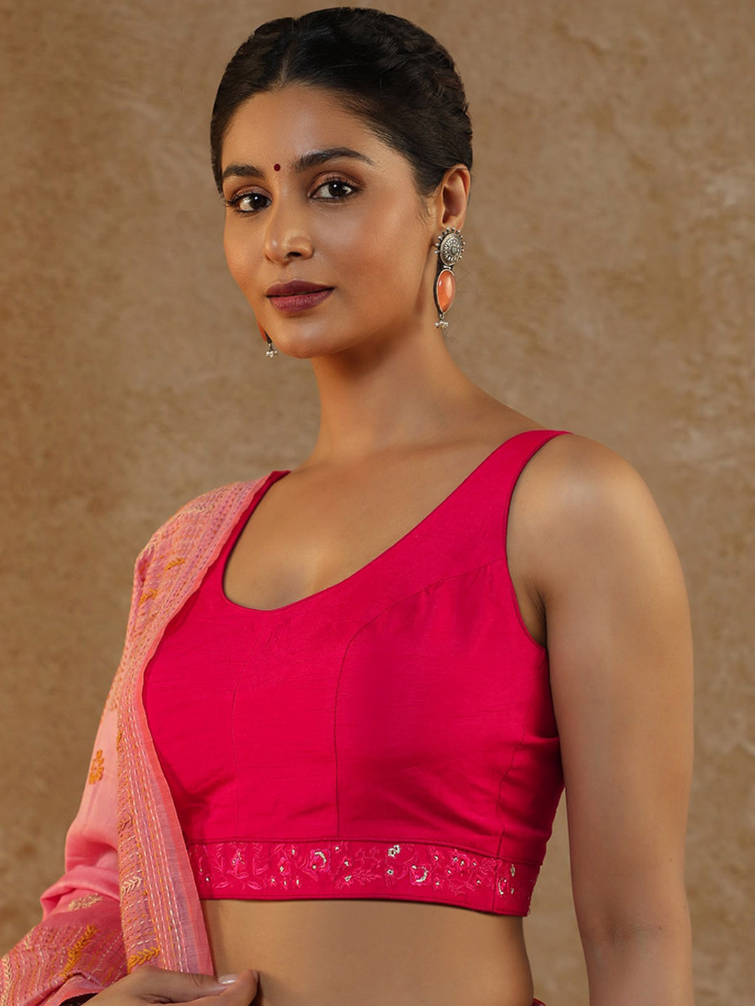 

Taneira Embroidered Saree Blouse, Pink
