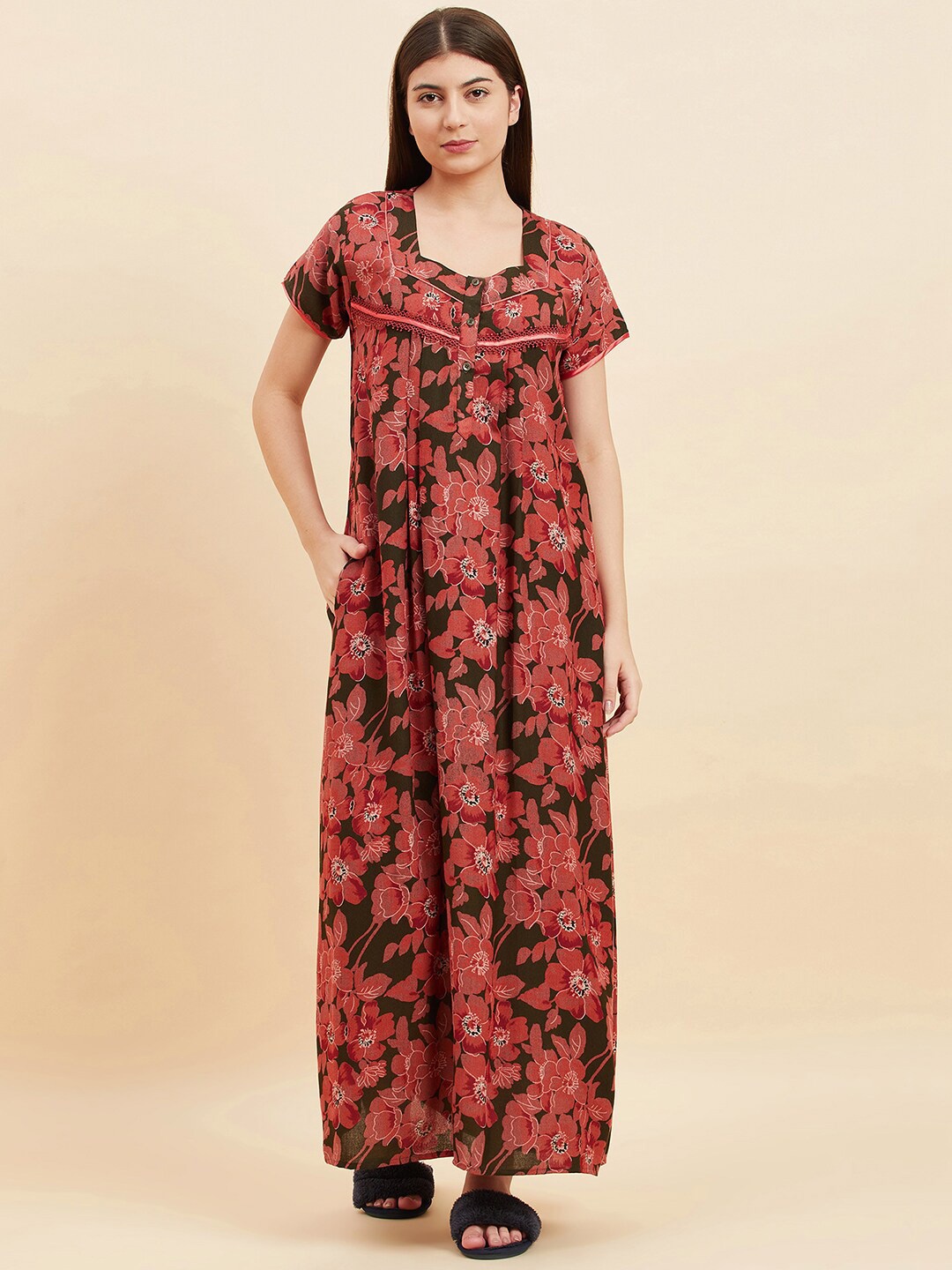 

Sweet Dreams Floral Printed Maxi Nightdress, Rose