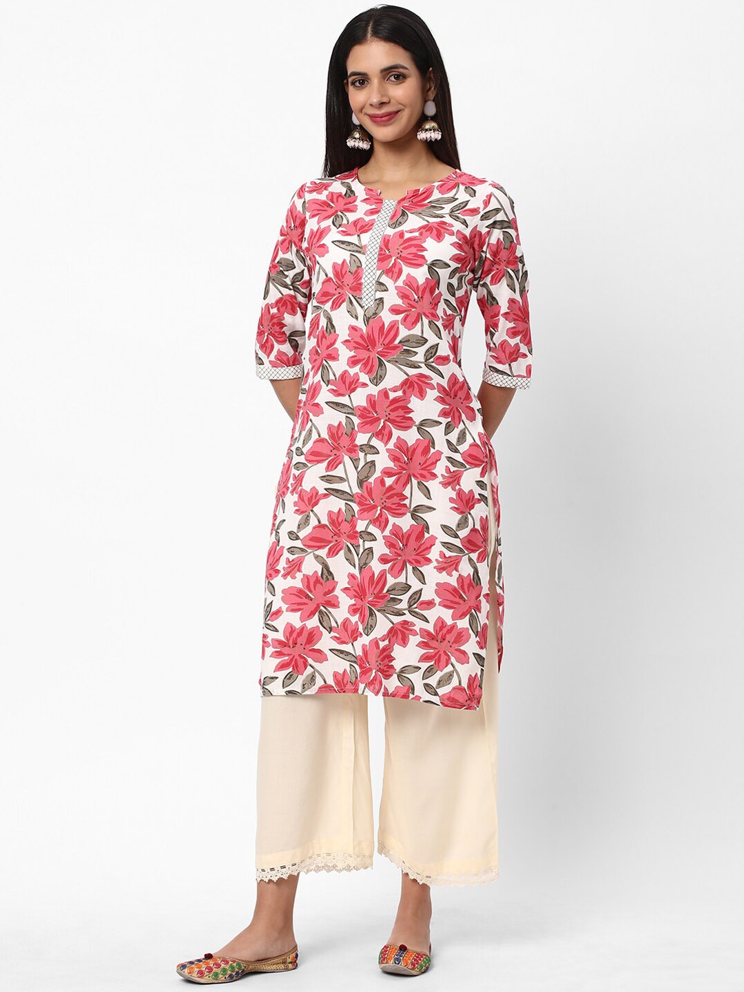 

R&B Floral Printed Kurta, Pink