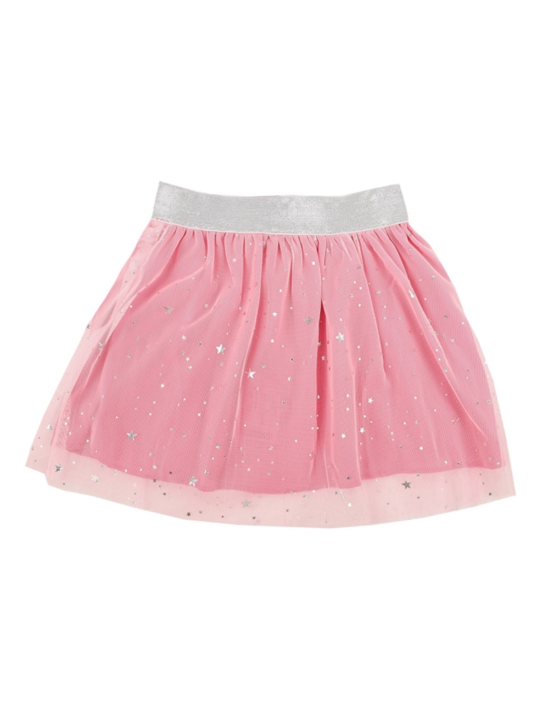 

V-Mart Infant Girls Conversational Printed Flared Knee Length Skirt, Pink