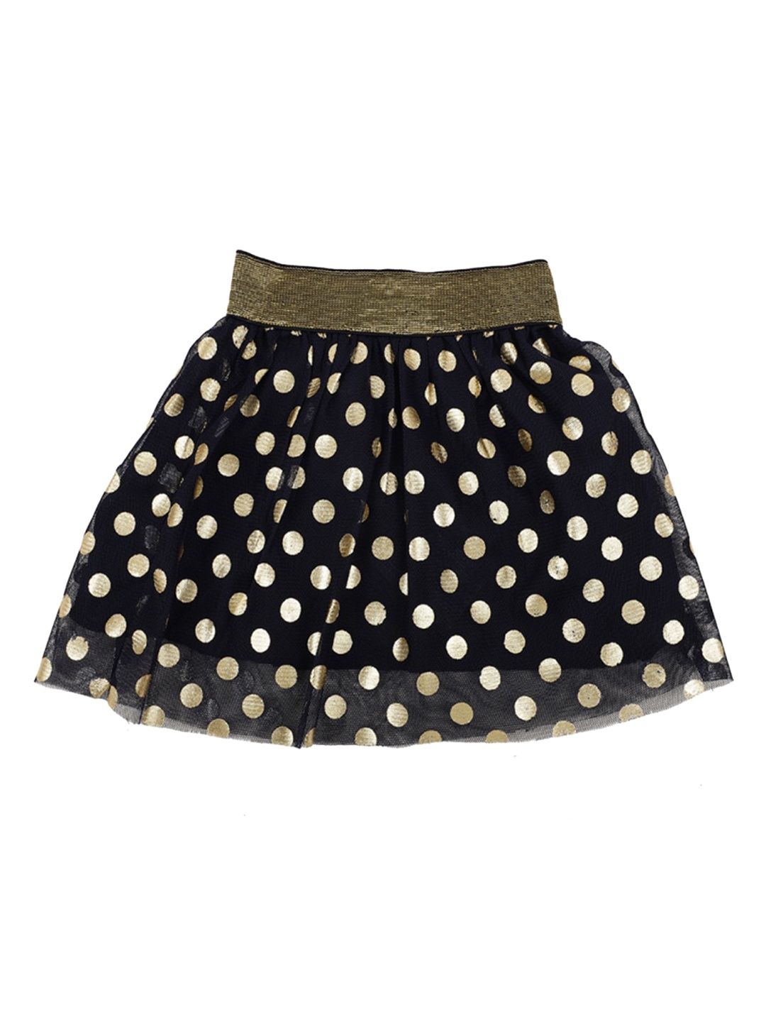 

V-Mart Infants Girls Polka Dot Printed A-Line Skirt, Black