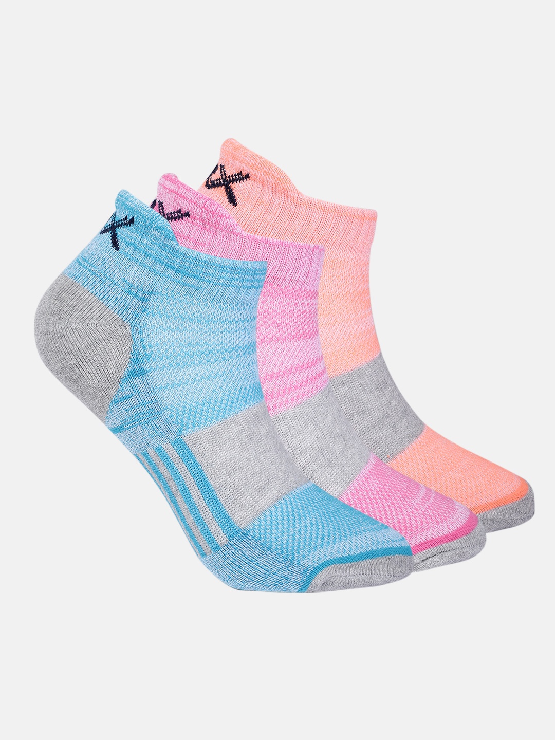 

HRX by Hrithik Roshan Women Set of 3 Ankle Length Socks, Multi