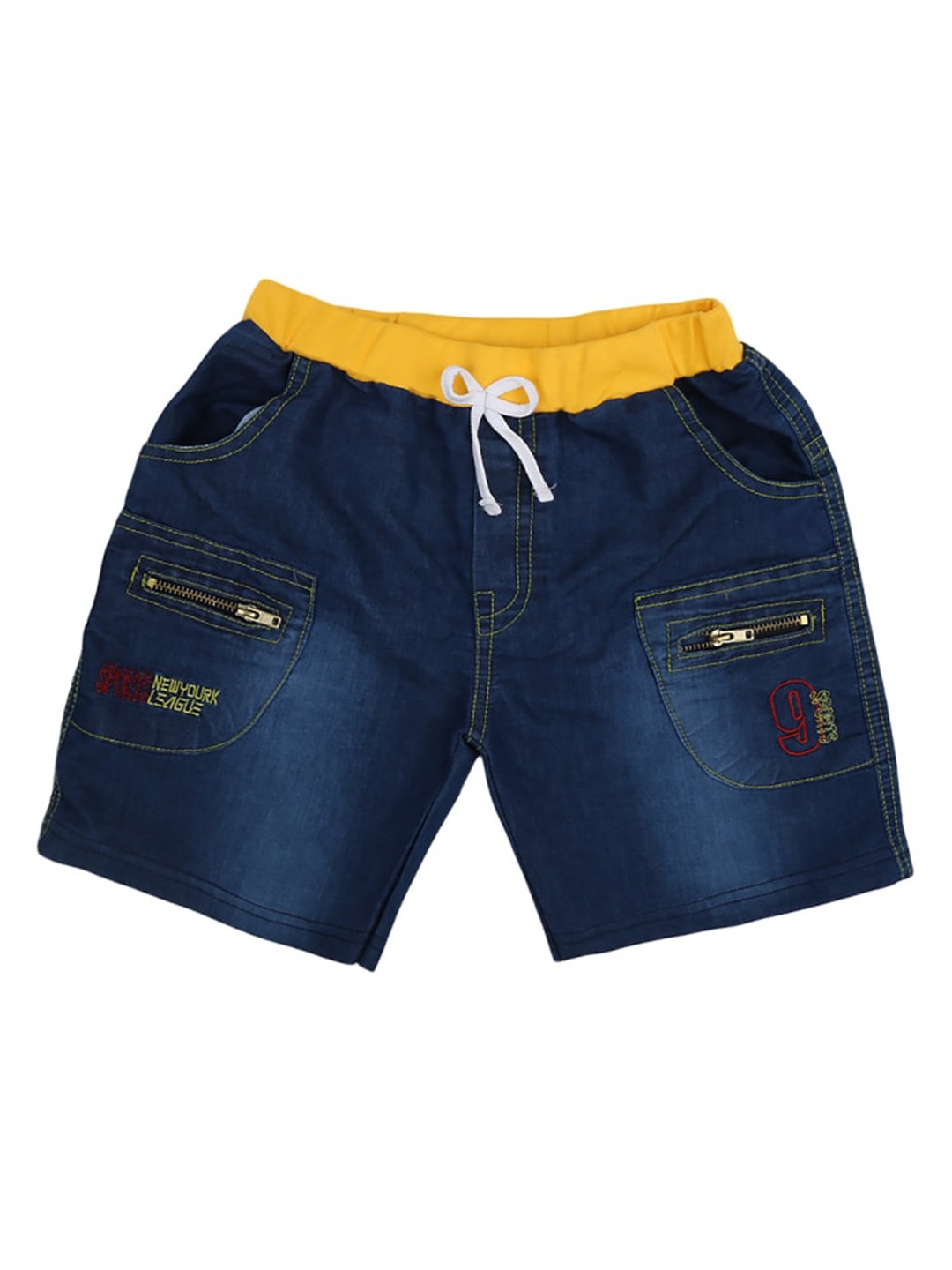 

V-Mart Boys Washed Dobby Denim Shorts, Blue