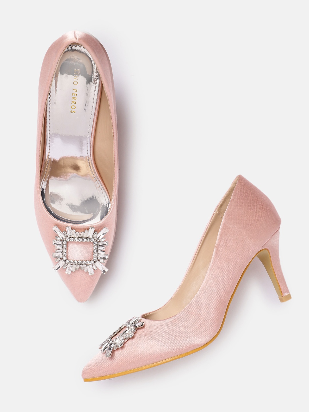 

Lino Perros Embellished Party Slim Heel Pumps, Peach
