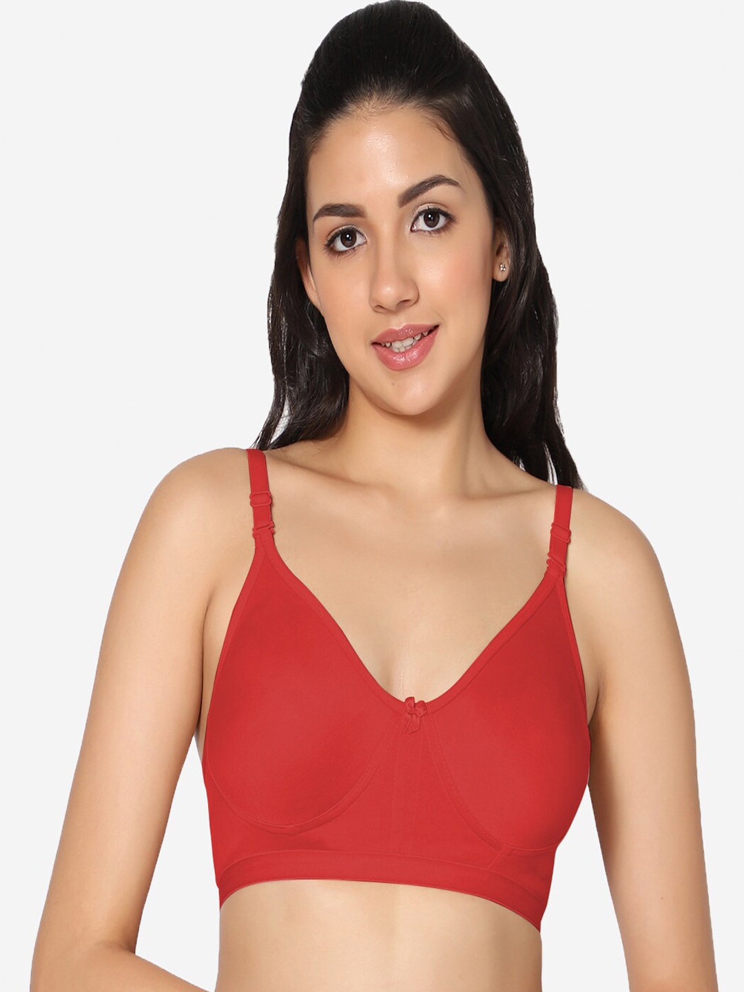 

In Care Non Padded Full Coverage Pure Cotton T-shirt Bra With All Day Comfort, Red