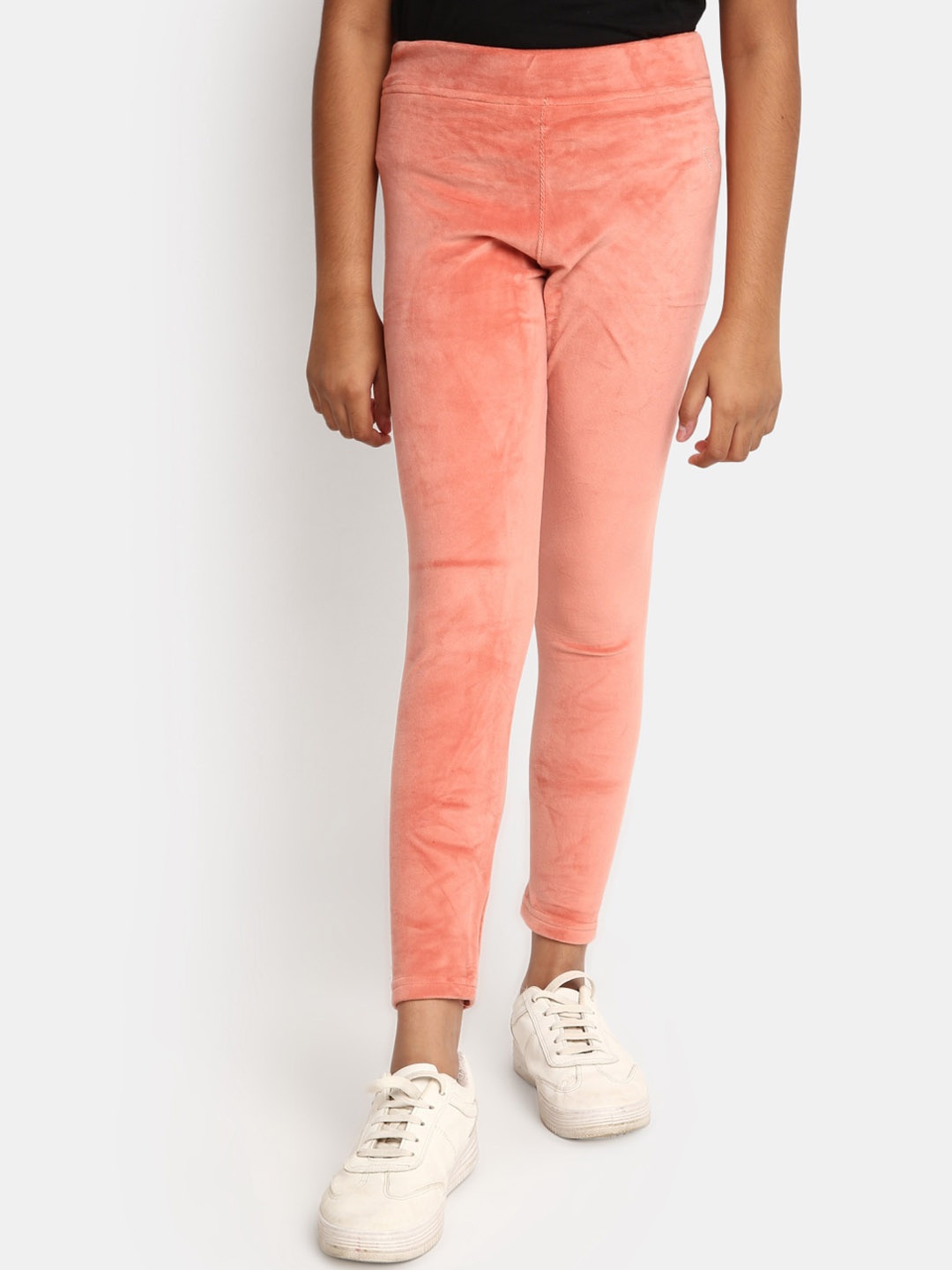 

V-Mart Girls Ankle-Length Velvet Leggings, Pink