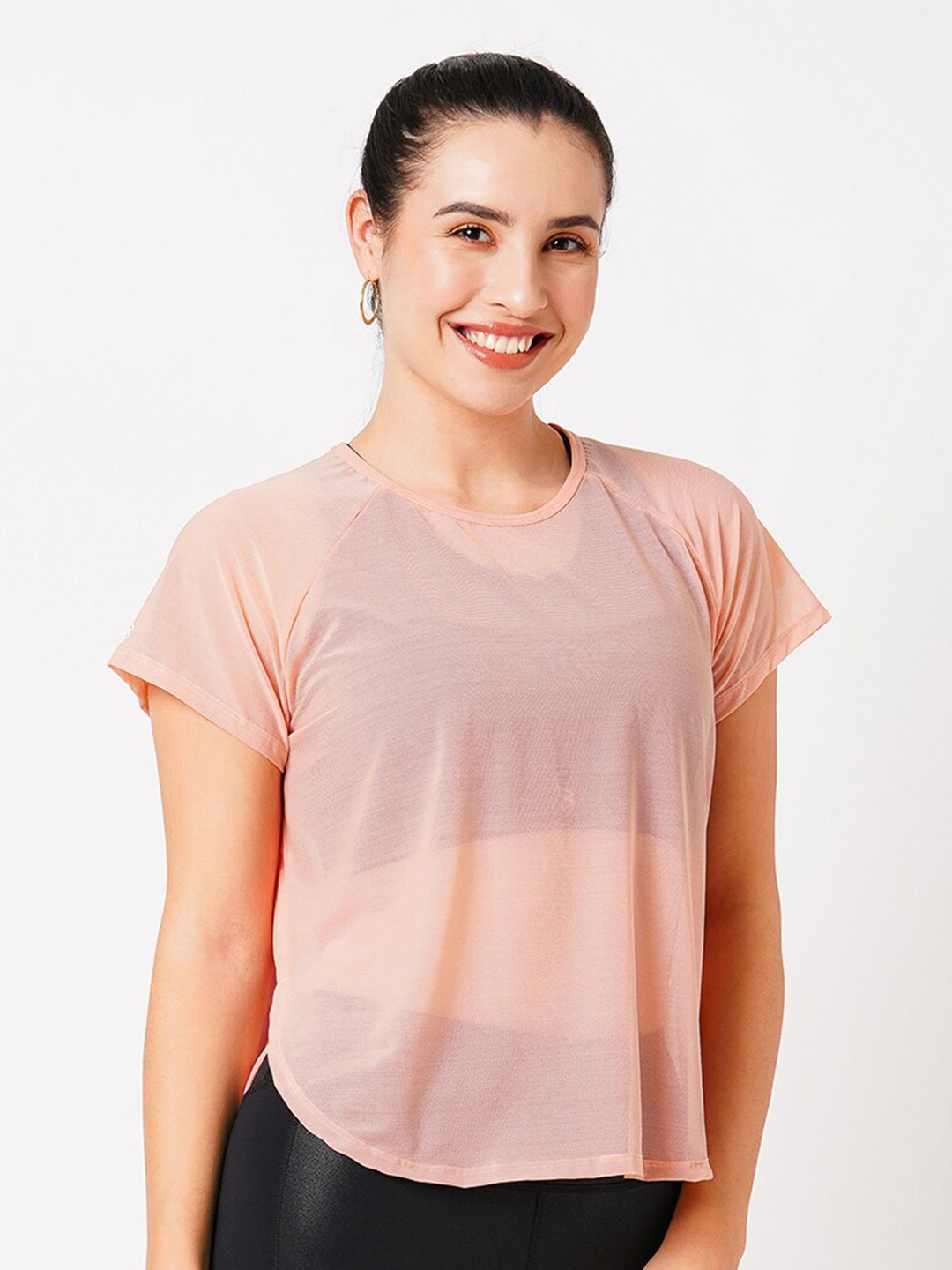 

BODD ACTIVE Round Neck Raglan Sleeves Sports T-shirt, Peach