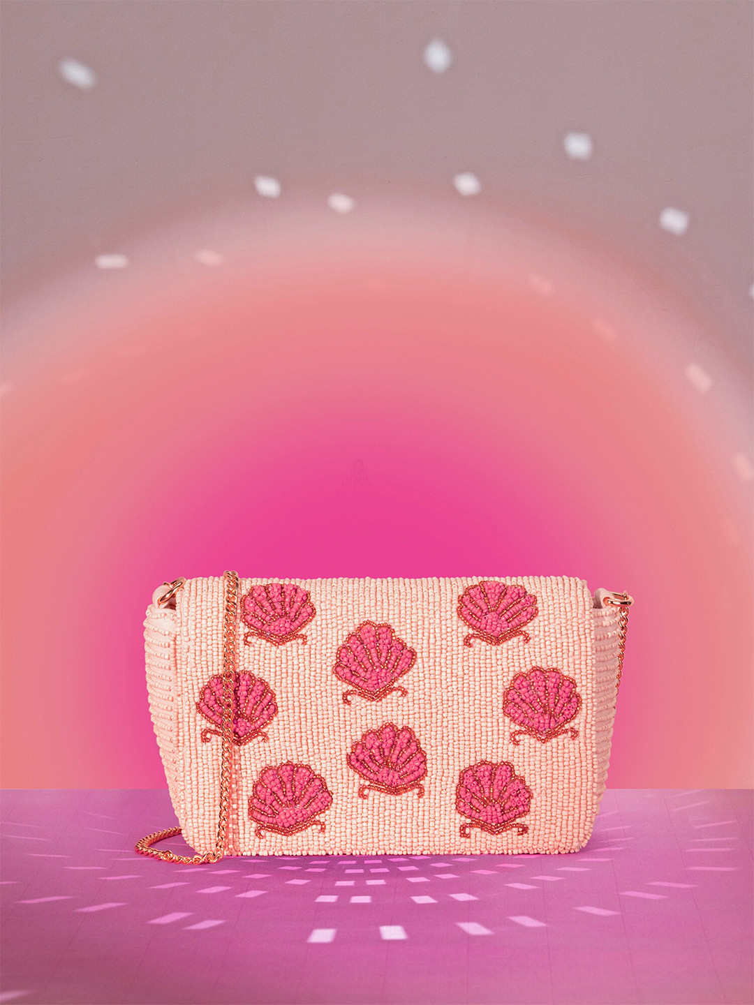 

Accessorize Embellished Foldover Clutch, Pink