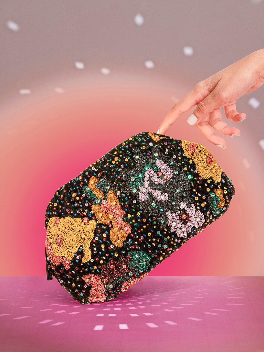 

Accessorize Ombre Sequin Clutch, Black