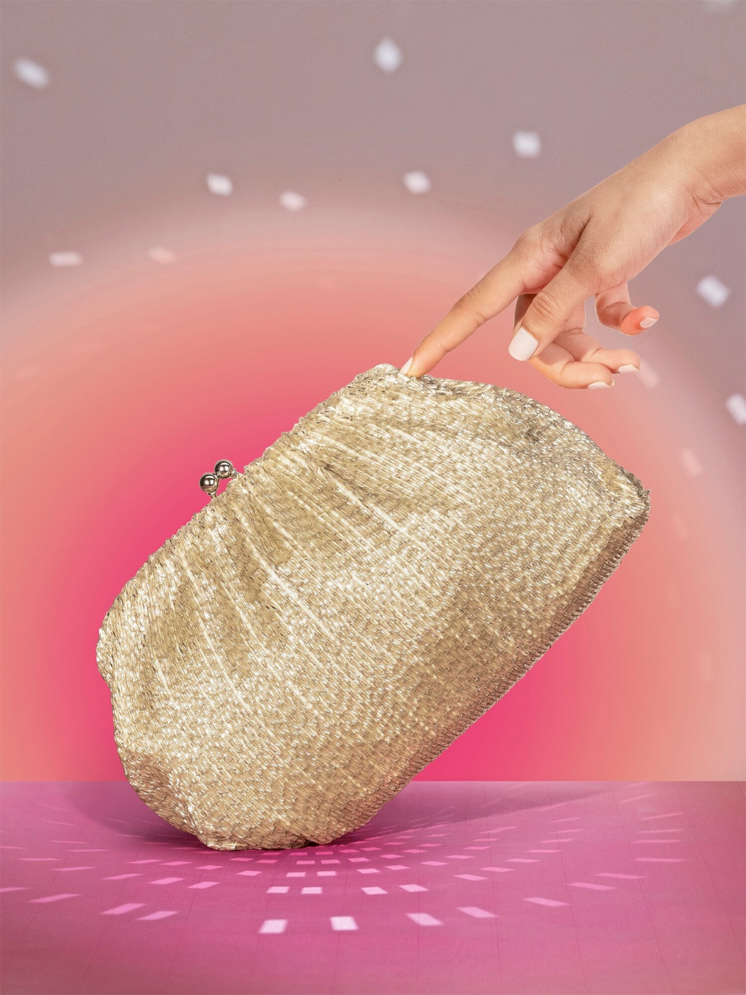 

Accessorize Embellished Embroidered Clutch, Cream