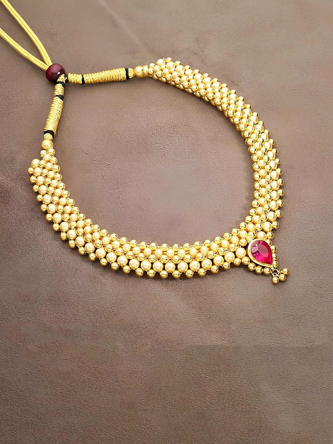 

KARISHMA KREATIONS Gold Plated Artificial Stones Studded Necklace