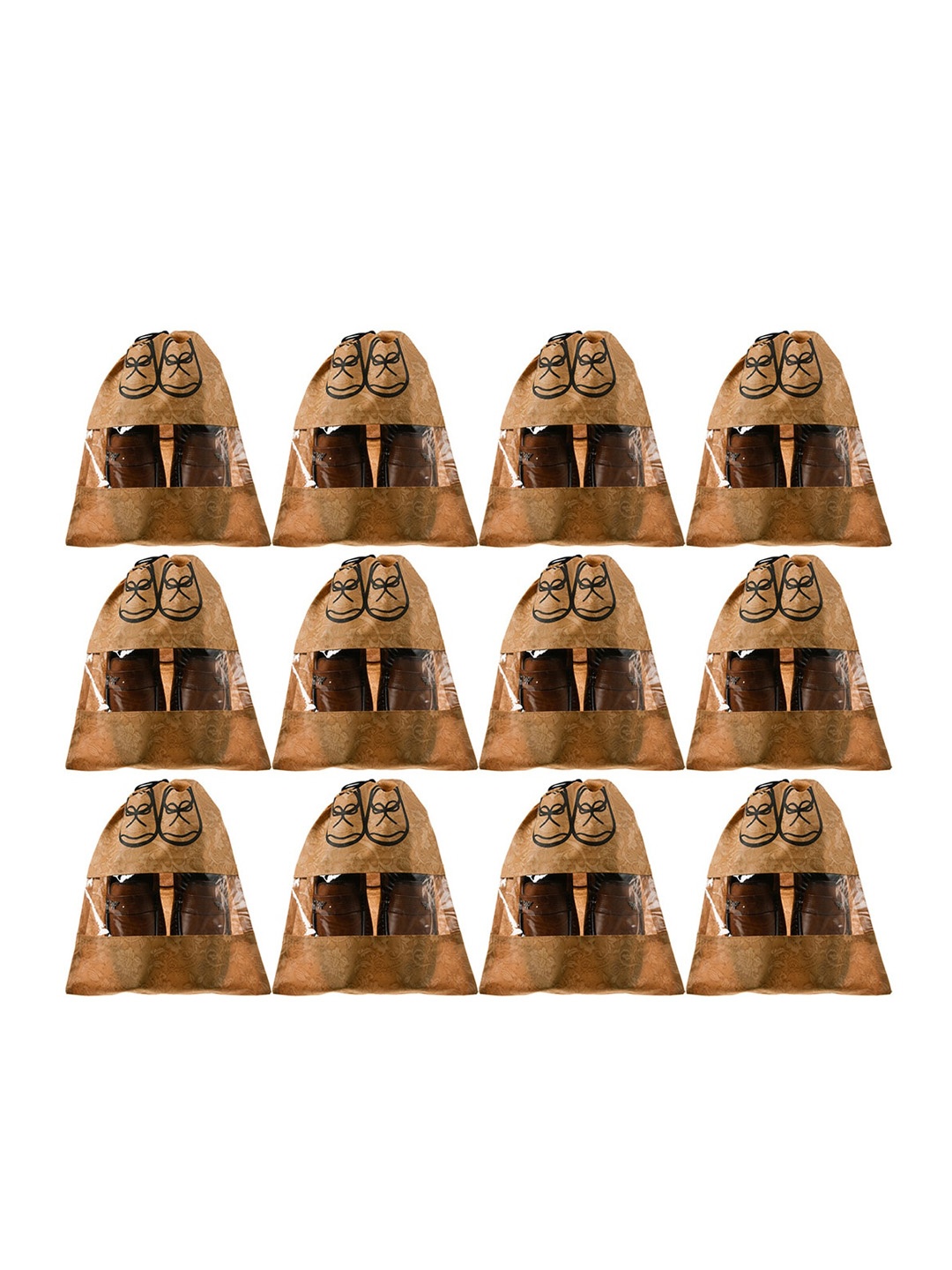 

Kuber Industries Set Of 12 Dust Proof Shoe Bag, Beige