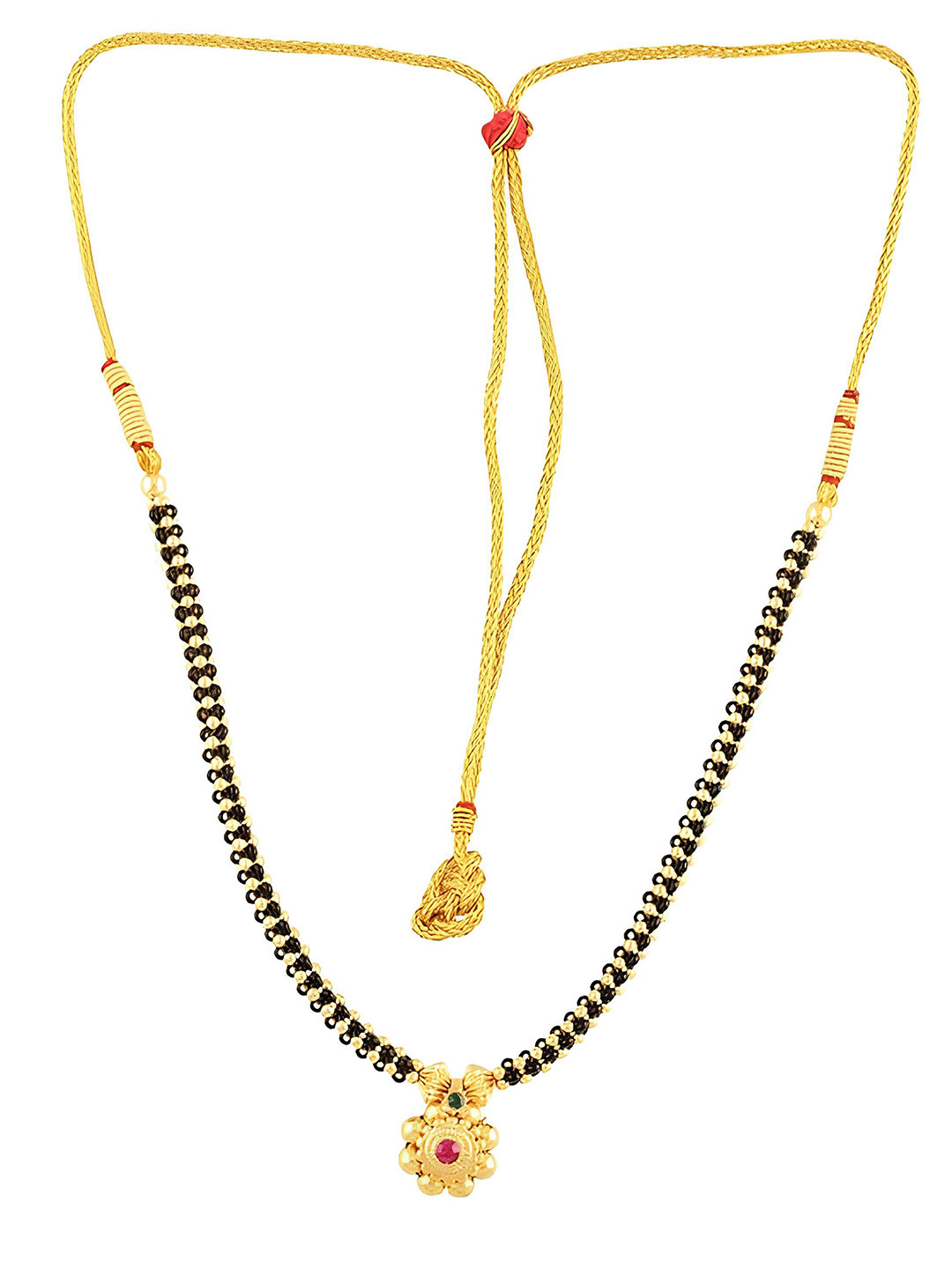 

KARISHMA KREATIONS Gold-Plated Stone-Studded & Beaded Mangalsutra