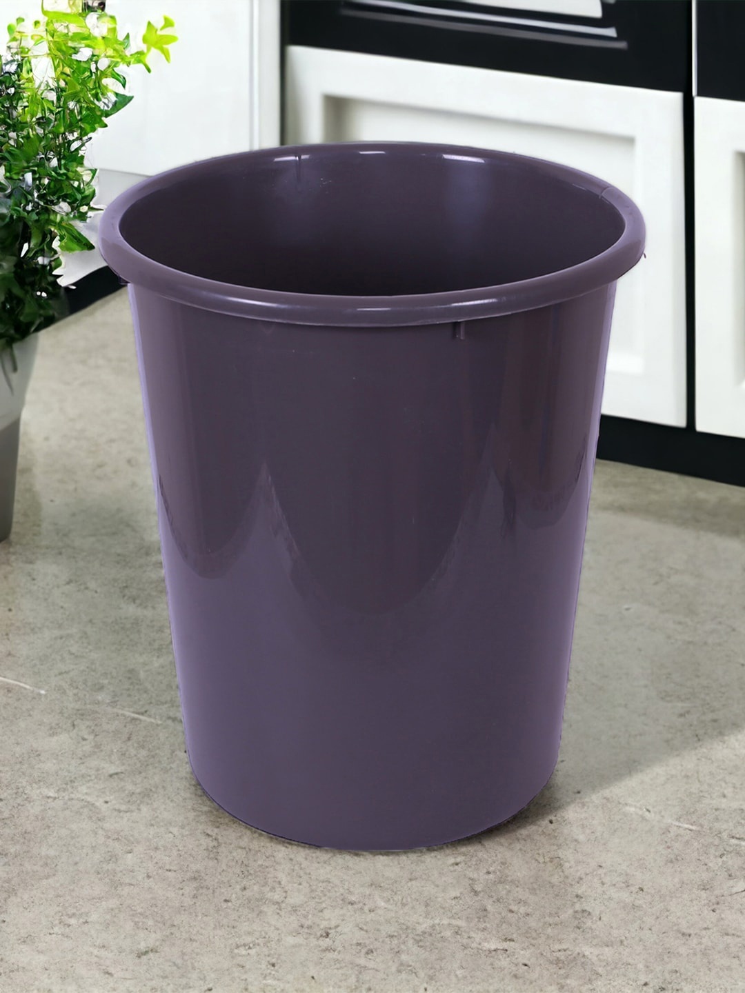 

Kuber Industries Purple 3 Pieces Plastic Garbage Dustbins