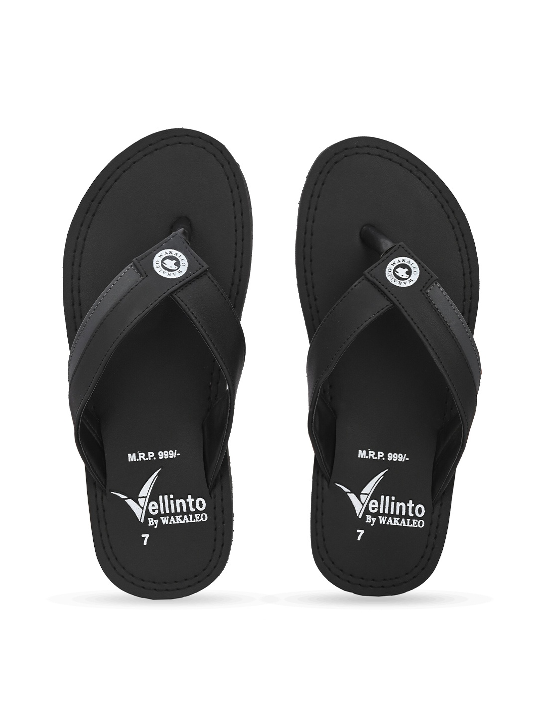 

Vellinto Men Printed Thong Flip-Flops, Black