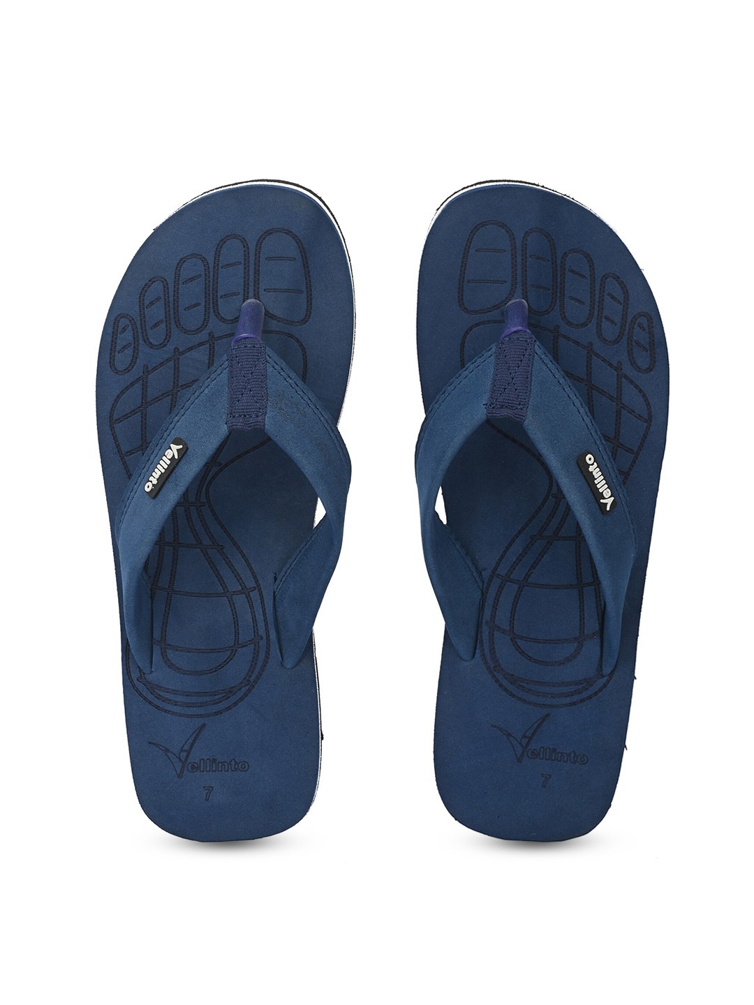 

Vellinto Men Printed Thong Flip-Flops, Blue