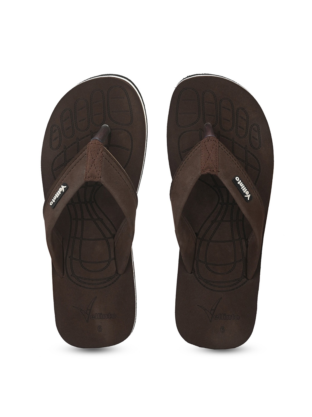 

Vellinto Men Isotrophy Printed Thong Flip-Flops, Brown