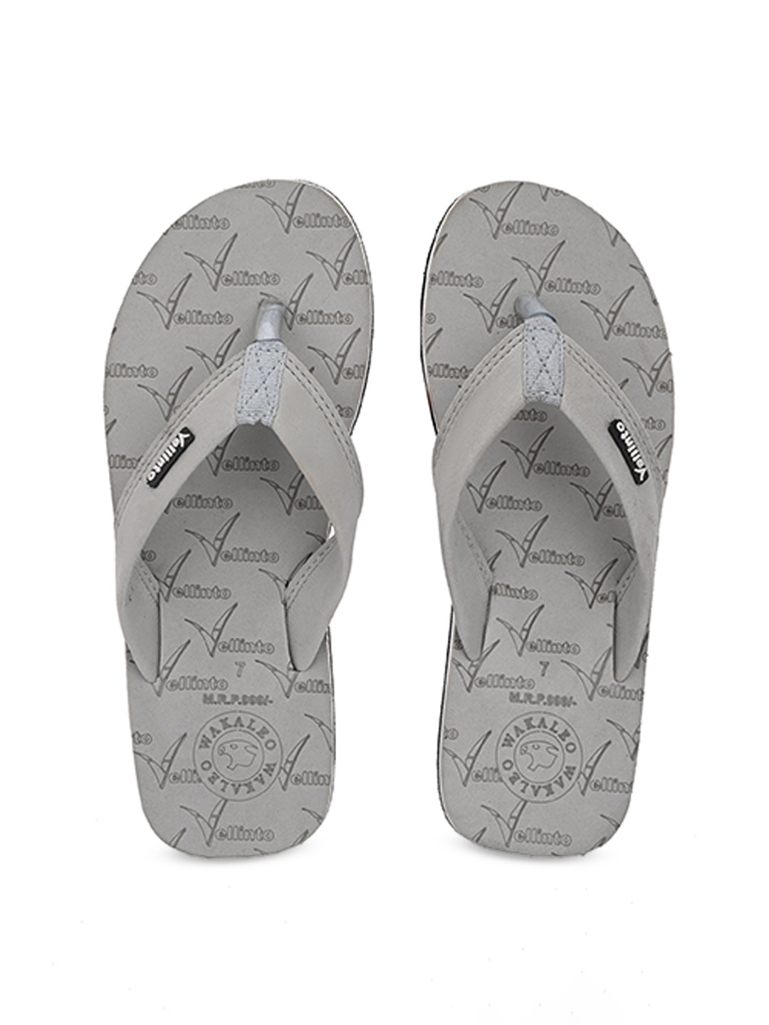 

Vellinto Men Molecule Printed Thong Flip-Flops, Grey