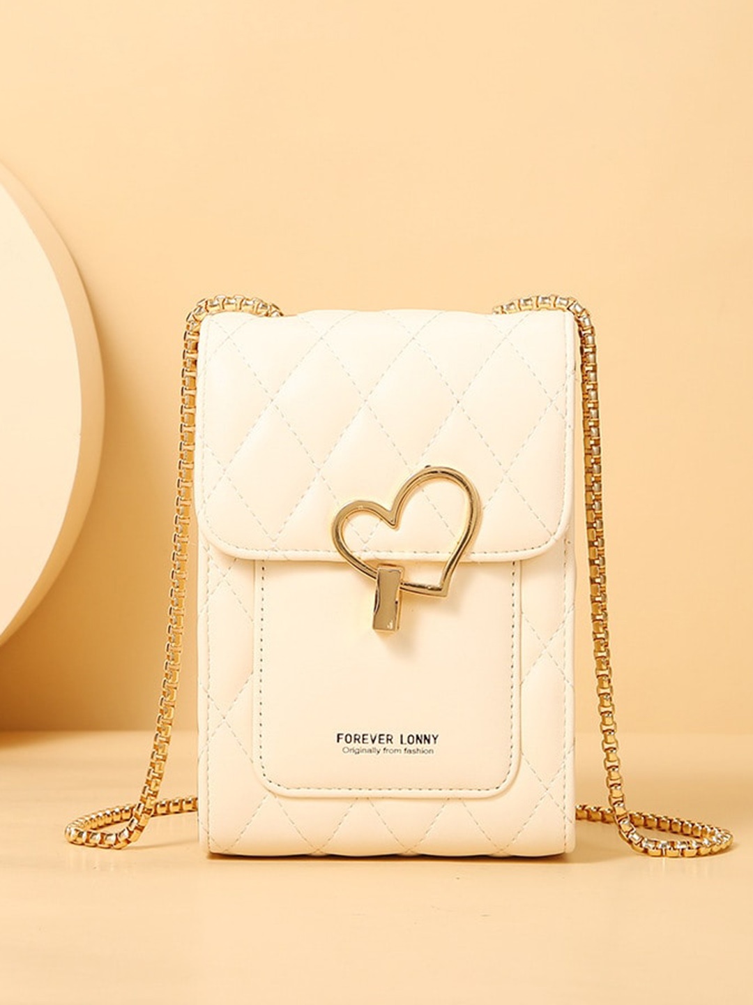 

Diva Dale Structured Sling Bag with Quilted, White