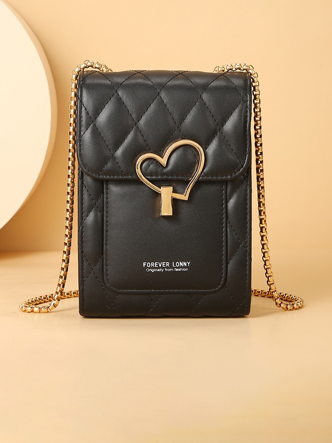 

Diva Dale PU Structured Sling Bag, Black