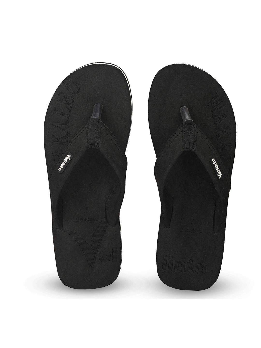 

Vellinto Men Daily Punch Printed Thong Flip-Flops, Black