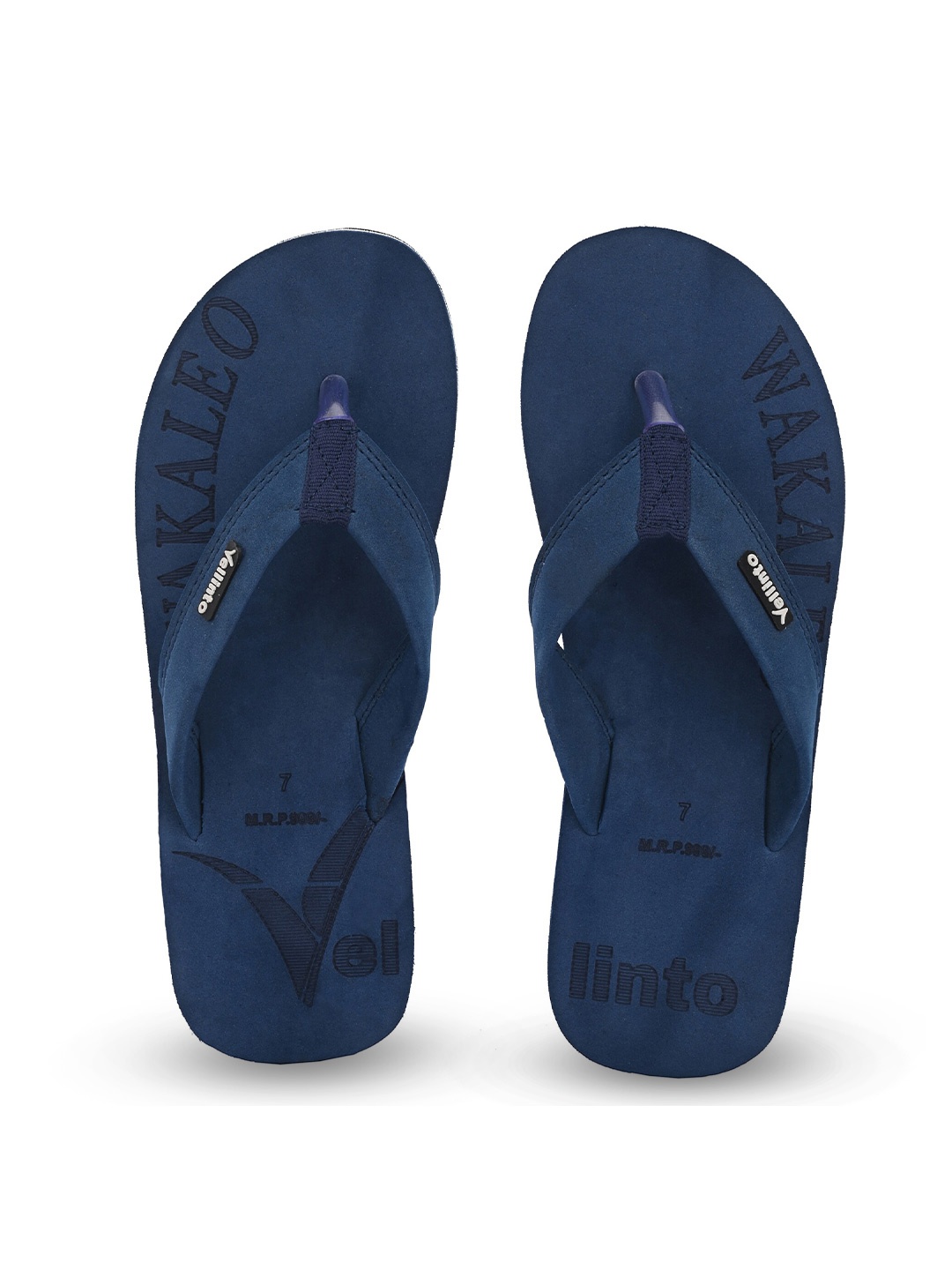 

Vellinto Men Daily Punch Printed Thong Flip-Flops, Navy blue
