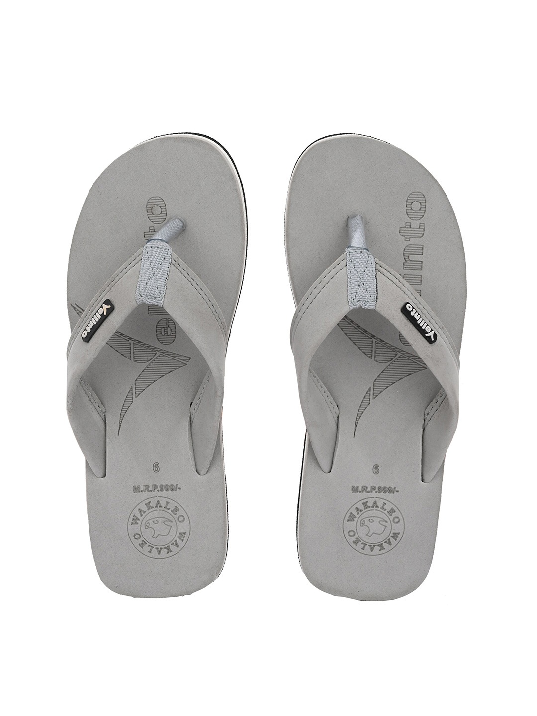 

Vellinto Men Printed Thong Flip-Flops, Grey