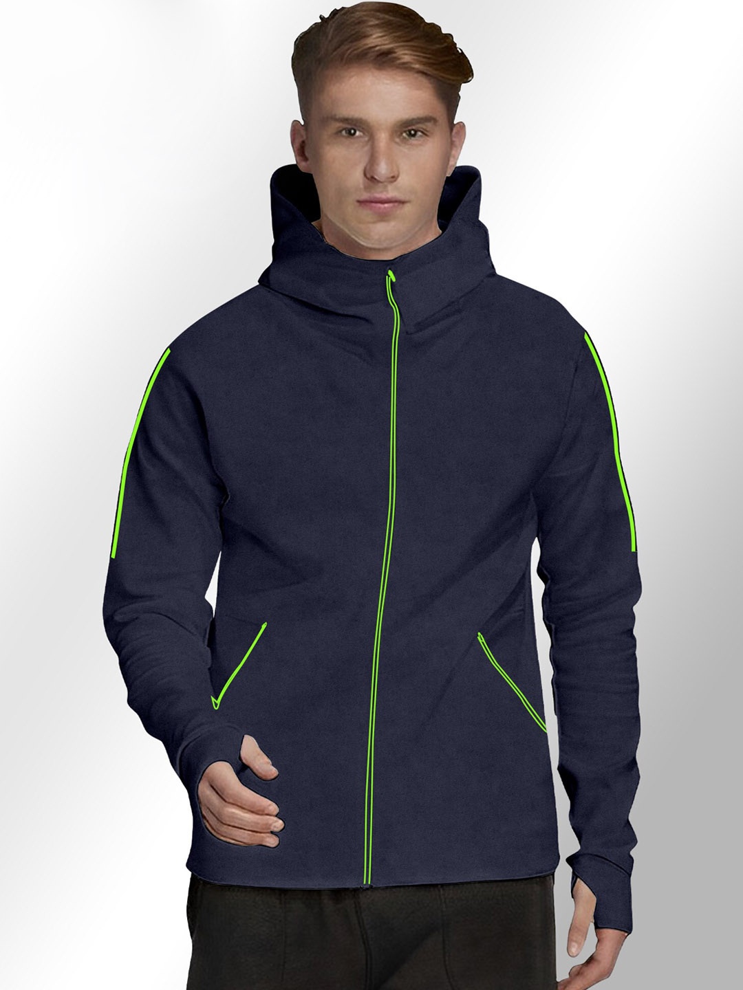 

FTX Hooded Fleece Sporty Jacket, Blue