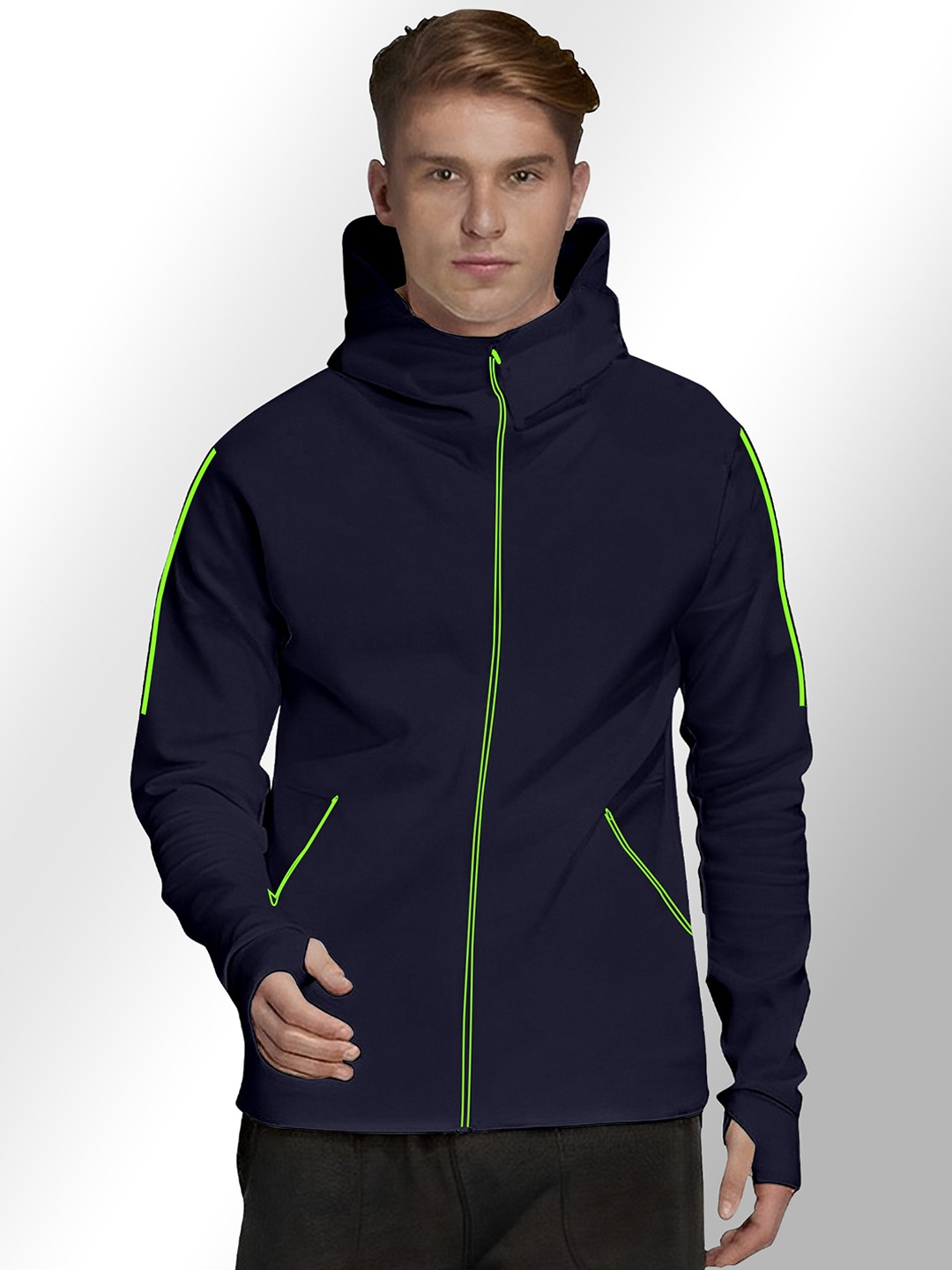

FTX Hooded Fleece Sporty Jacket, Navy blue