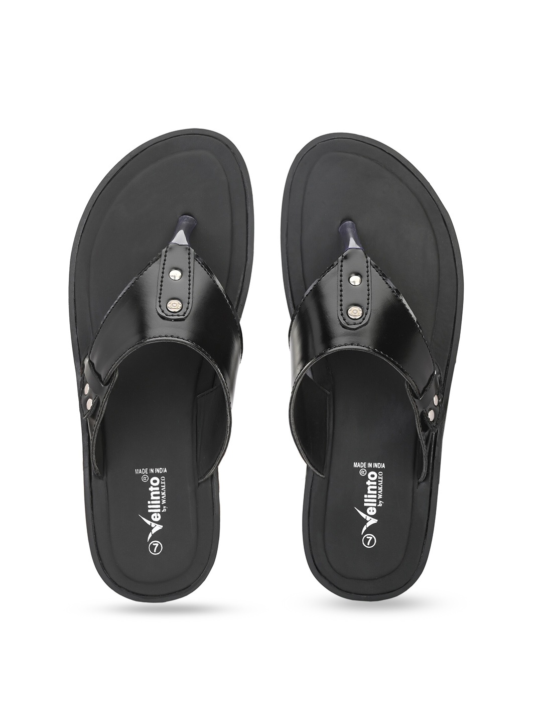 

Vellinto Men Printed Thong Flip-Flops, Black