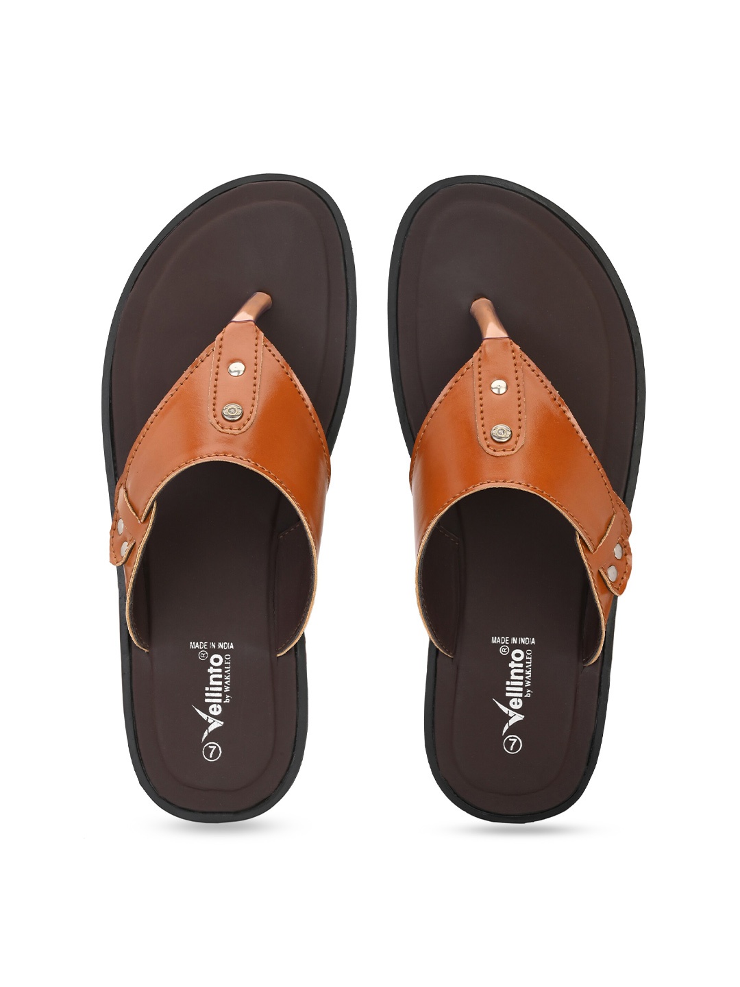 

Vellinto Men Textured Thong Flip-Flops, Beige