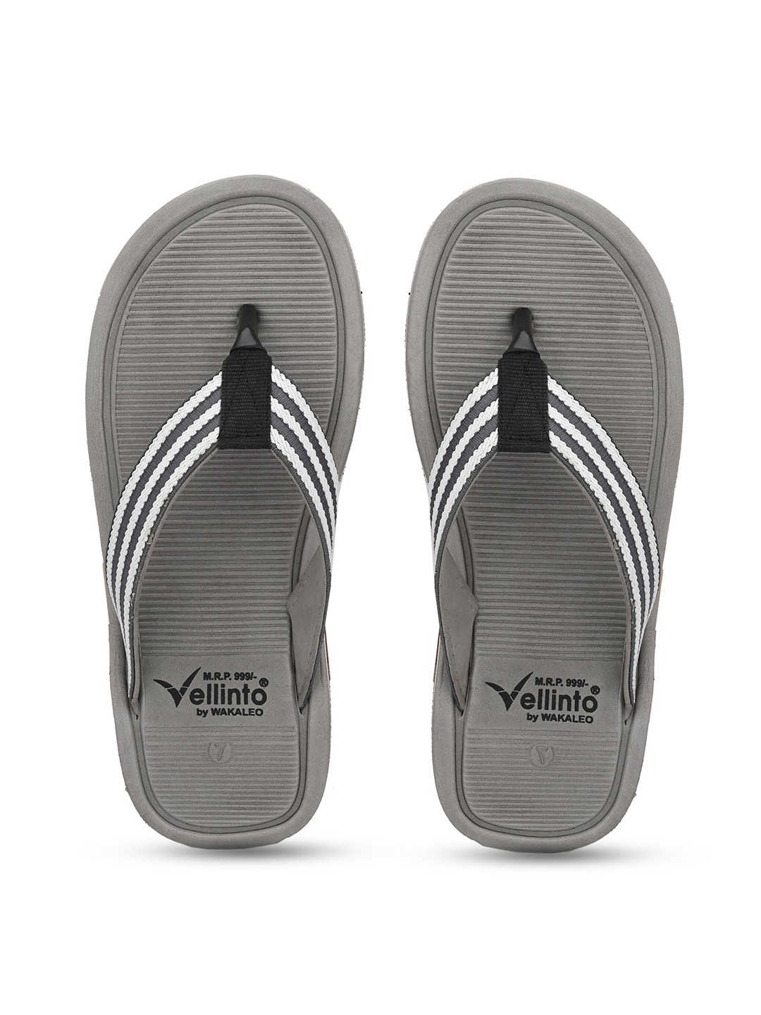 

Vellinto Men Striped Thong Flip-Flops, Grey
