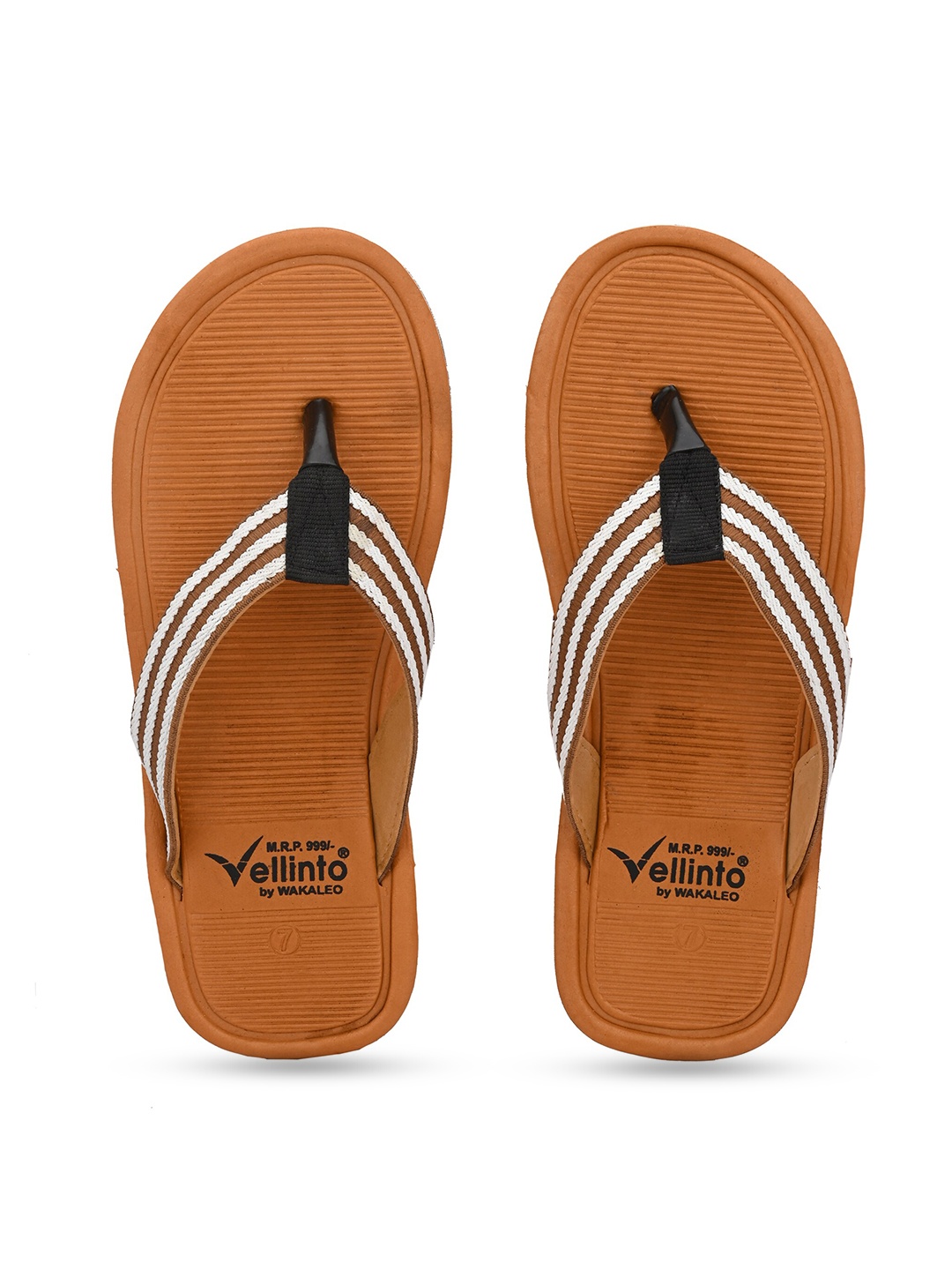 

Vellinto Men Textured Thong Flip-Flops, Beige