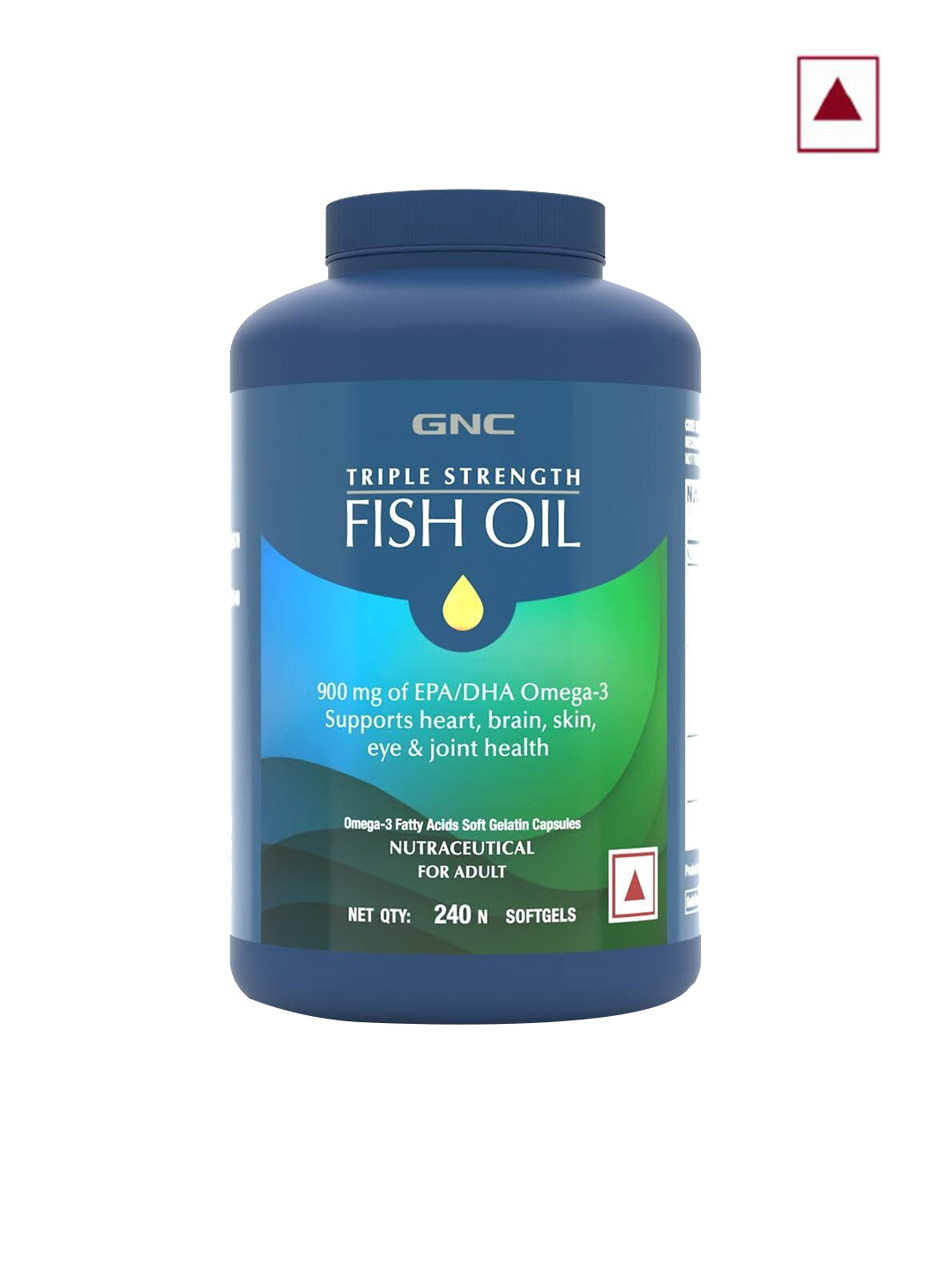 

GNC Triple Strength Fish Oil Omega 3 Capsules - 240 Softgel Capsules, Blue