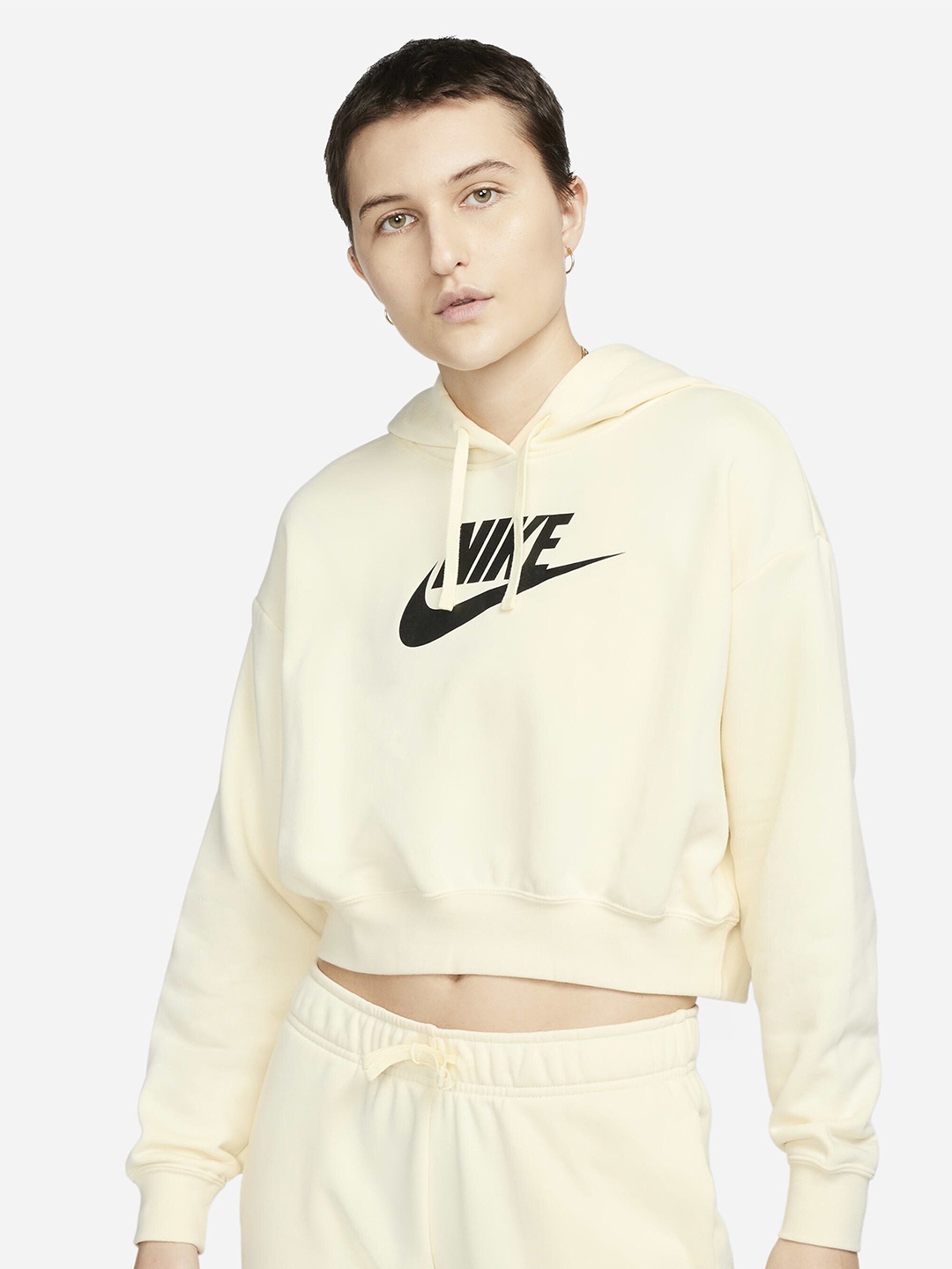 

Nike Sportswear Club Women Oversized Crop Hooded Sweatshirt, Off white