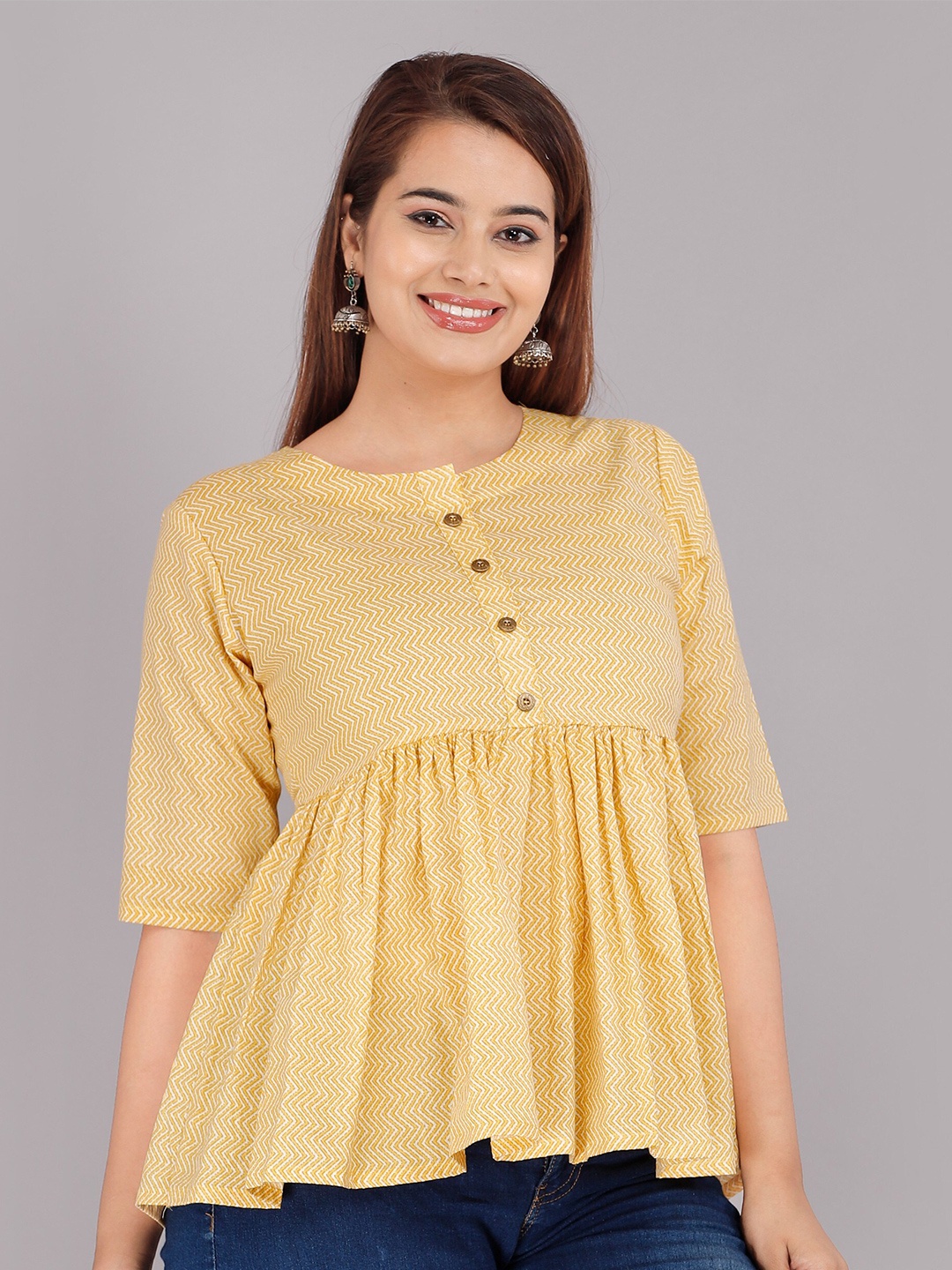 

JC4U Cotton A-Line Top, Yellow