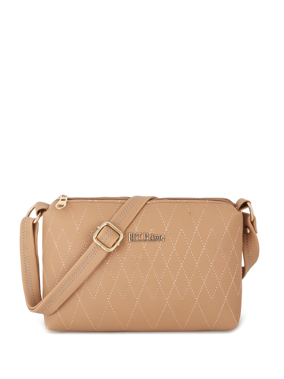 

WOMEN MARKS Textured Structured Sling Bag, Beige