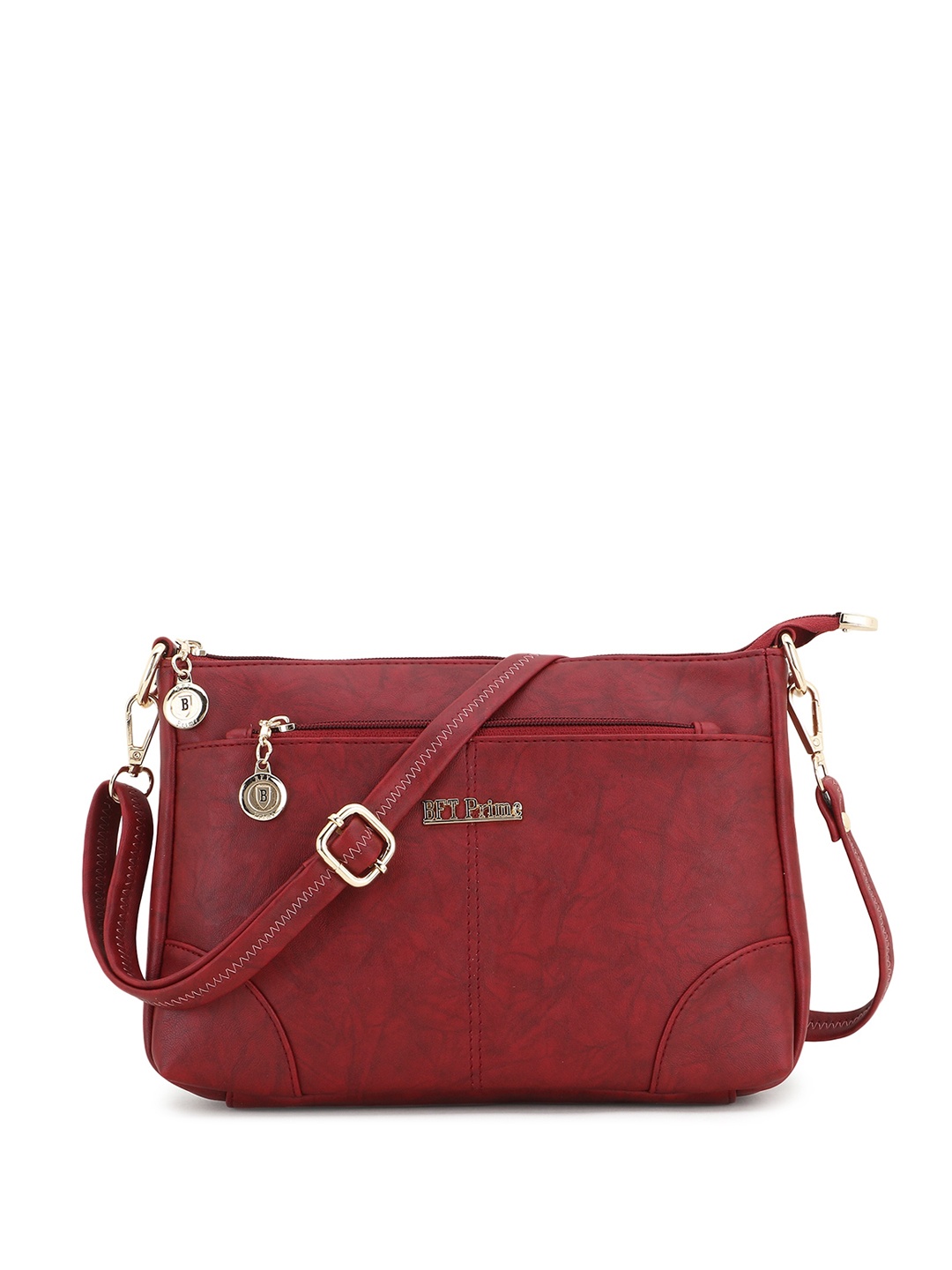 

WOMEN MARKS Structured Sling Bag, Maroon