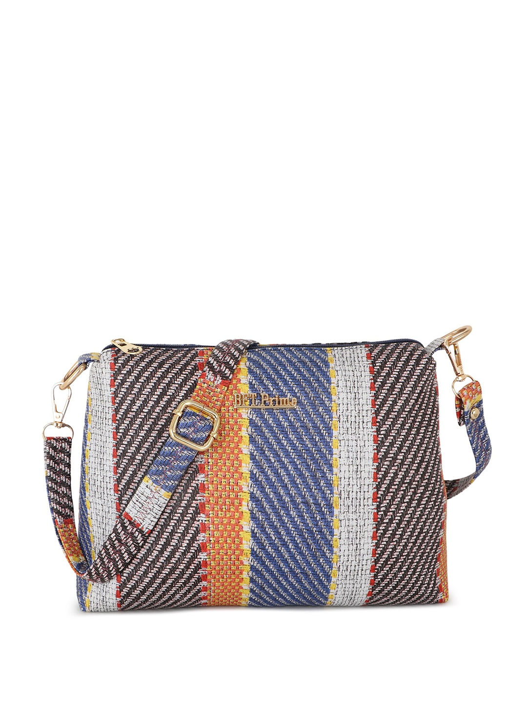 

WOMEN MARKS Textured Structured Sling Bag, Navy blue