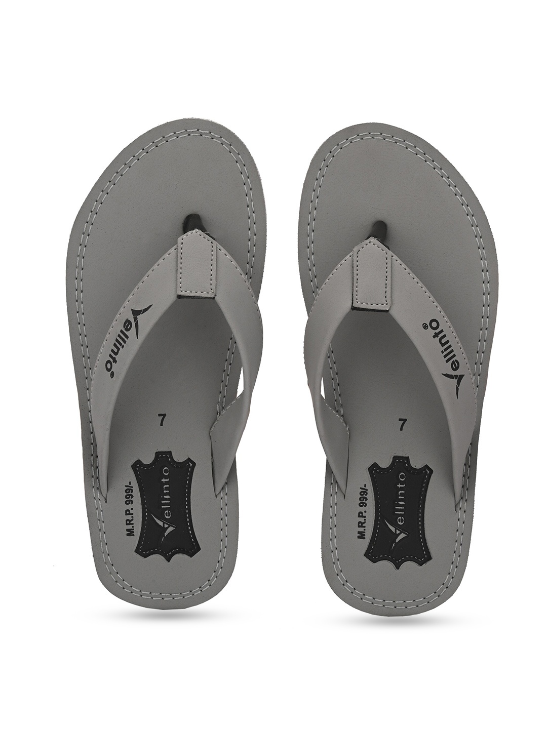 

Vellinto Men Printed Thong Flip-Flops, Grey