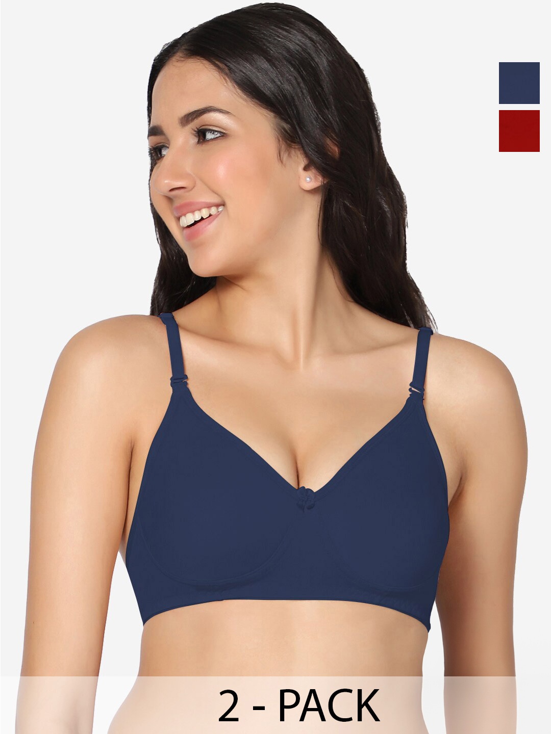 

In Care Pack of 2 Full Coverage T-shirt Bra With All Day Comfort, Blue