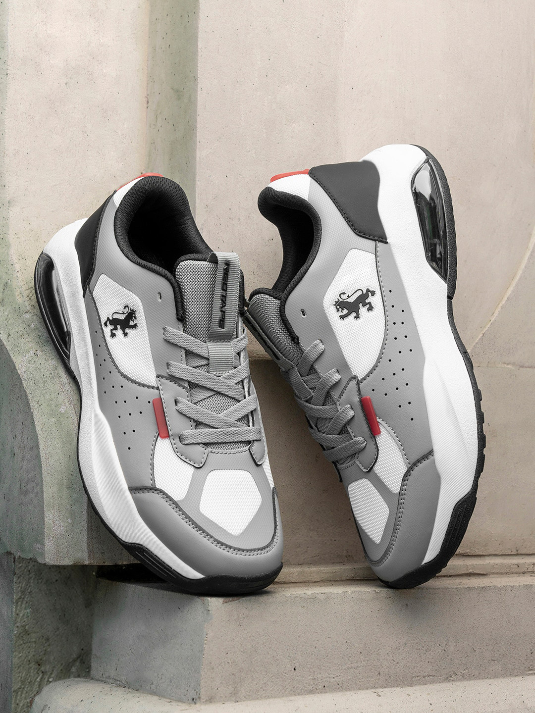 

Red Tape Men Colourblocked Anti-Slip Ground Support Sneakers, Grey