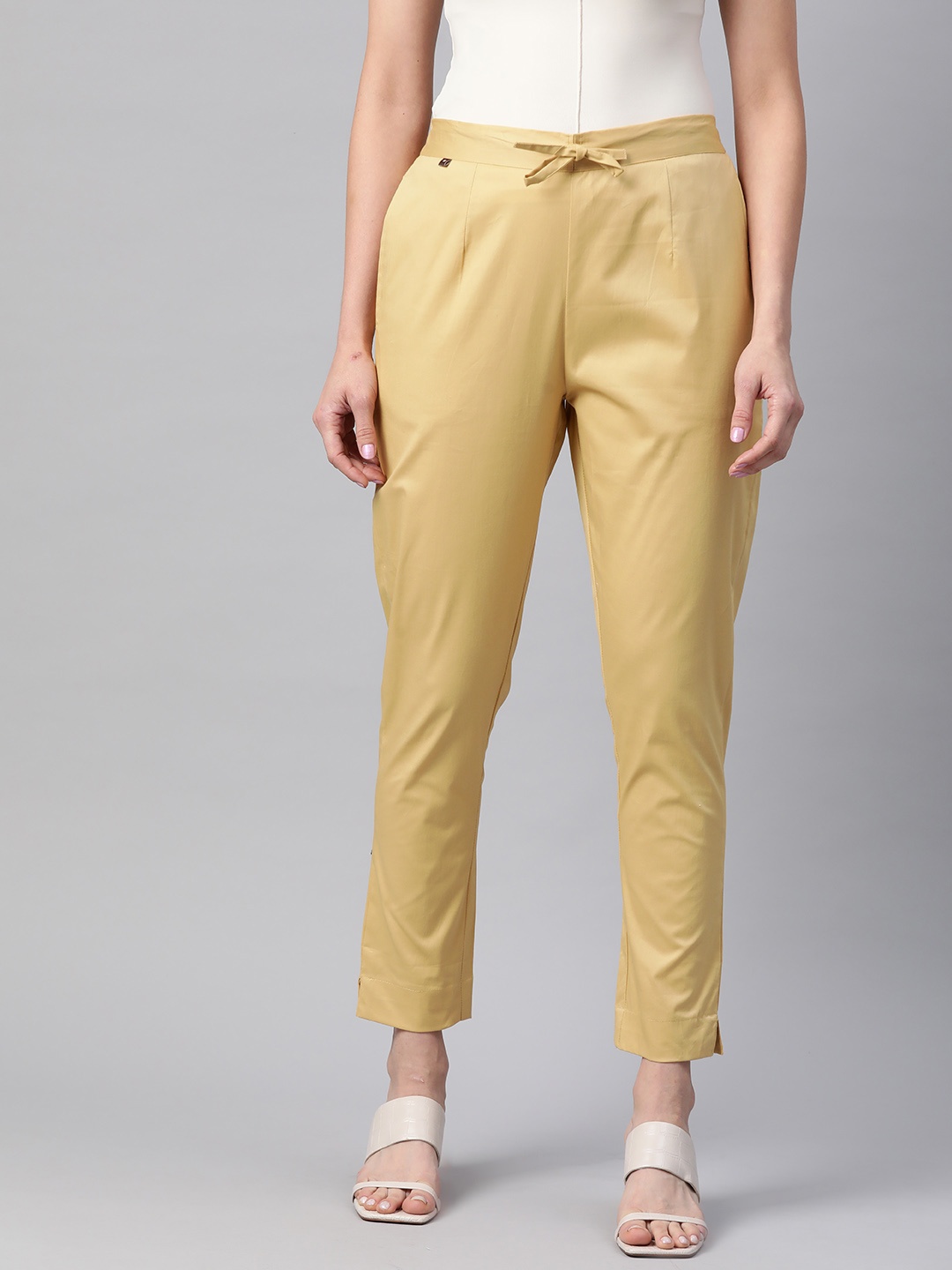 

Readiprint Slim Fit Cigarette Trousers, Yellow