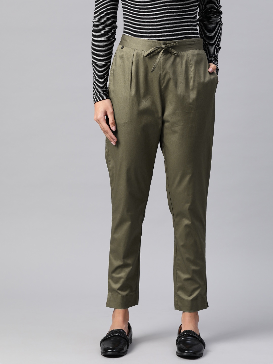 

Readiprint Slim Fit Cigarette Trousers, Olive