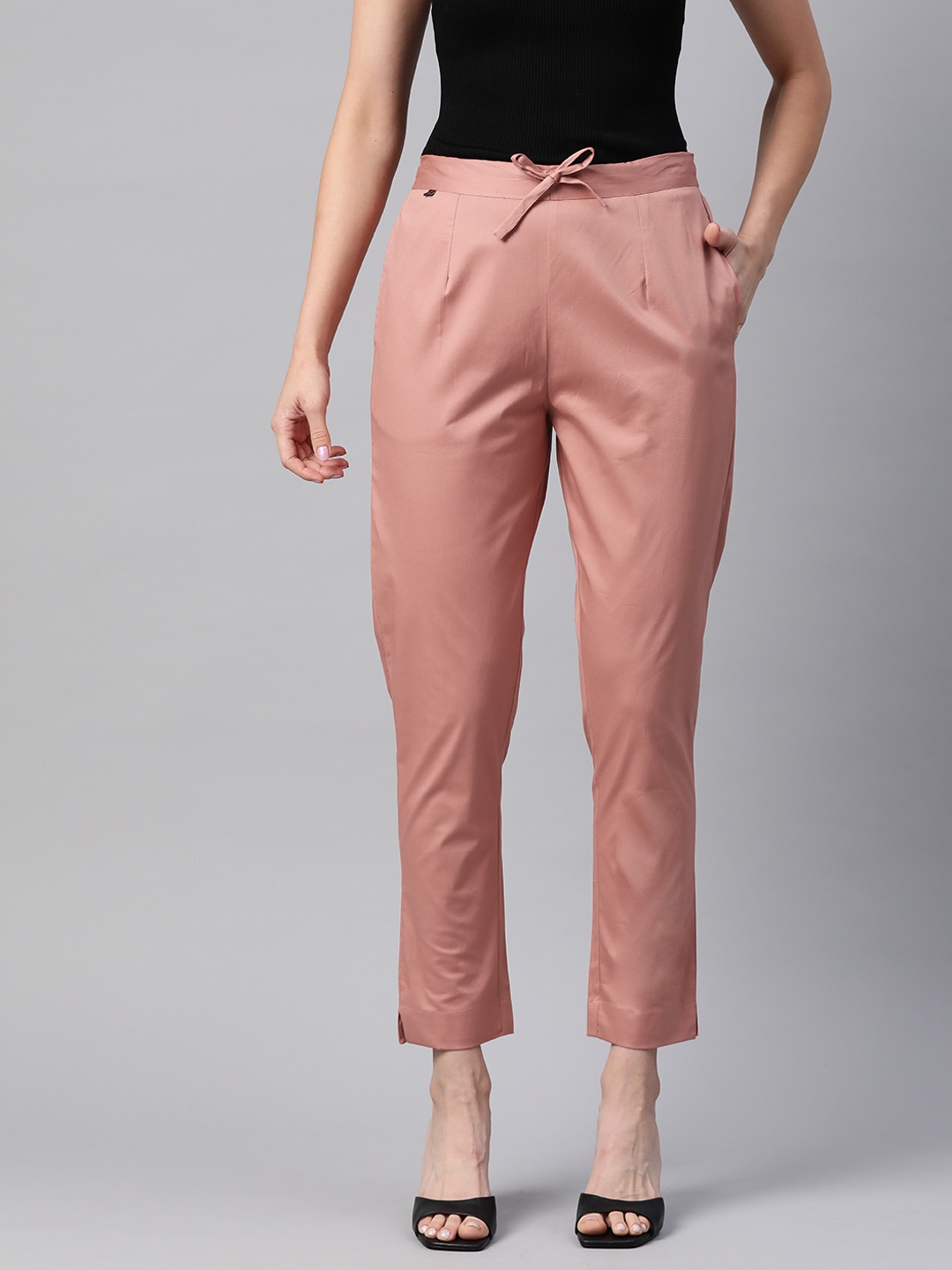 

Readiprint Slim Fit Cigarette Trousers, Peach