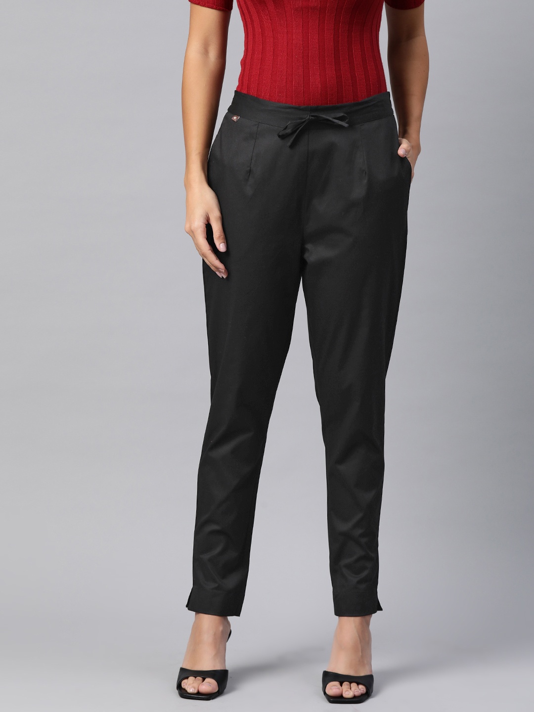 

Readiprint Slim Fit Cigarette Trousers, Black