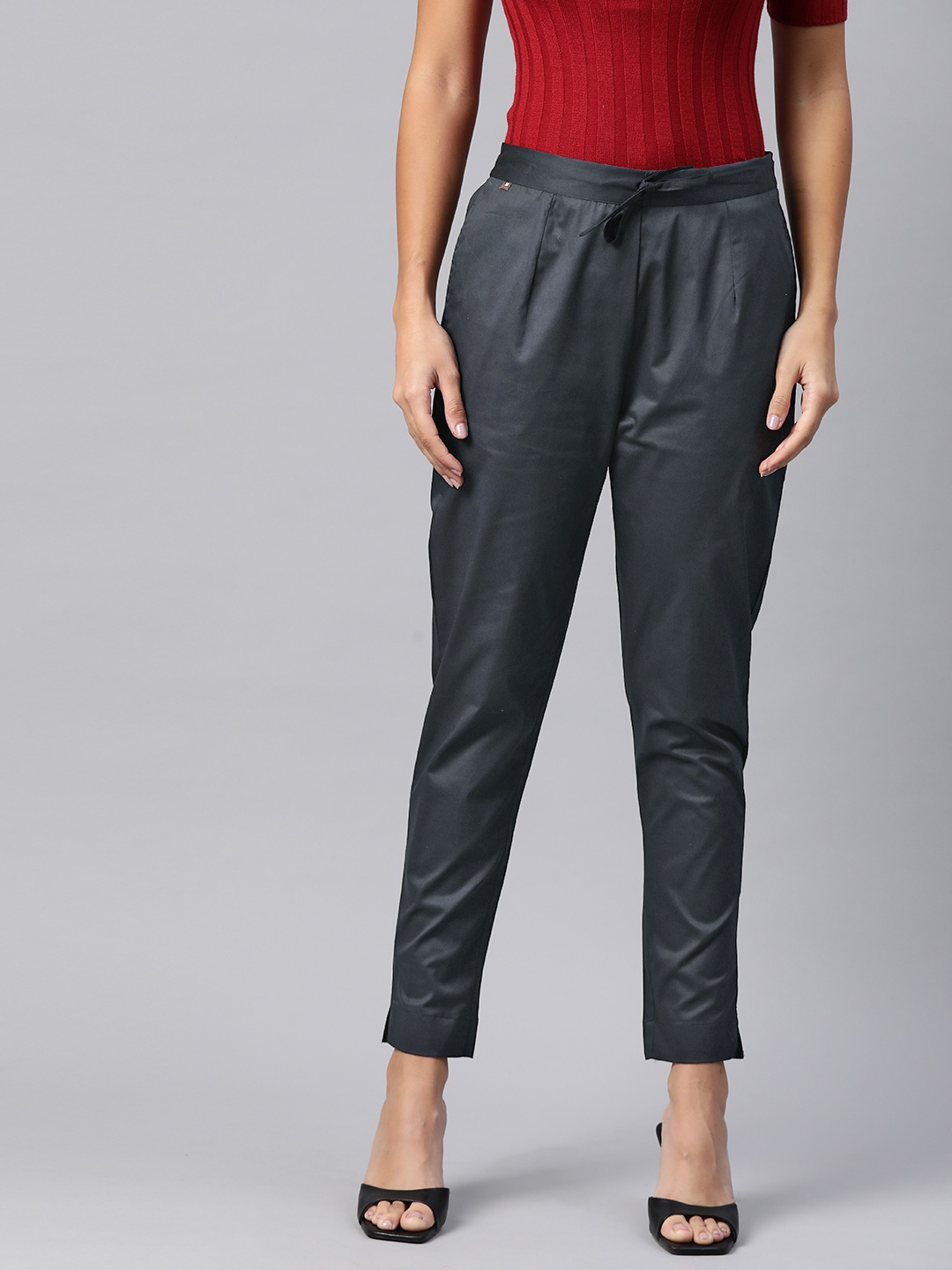 

Readiprint Slim Fit Cigarette Trousers, Metallic